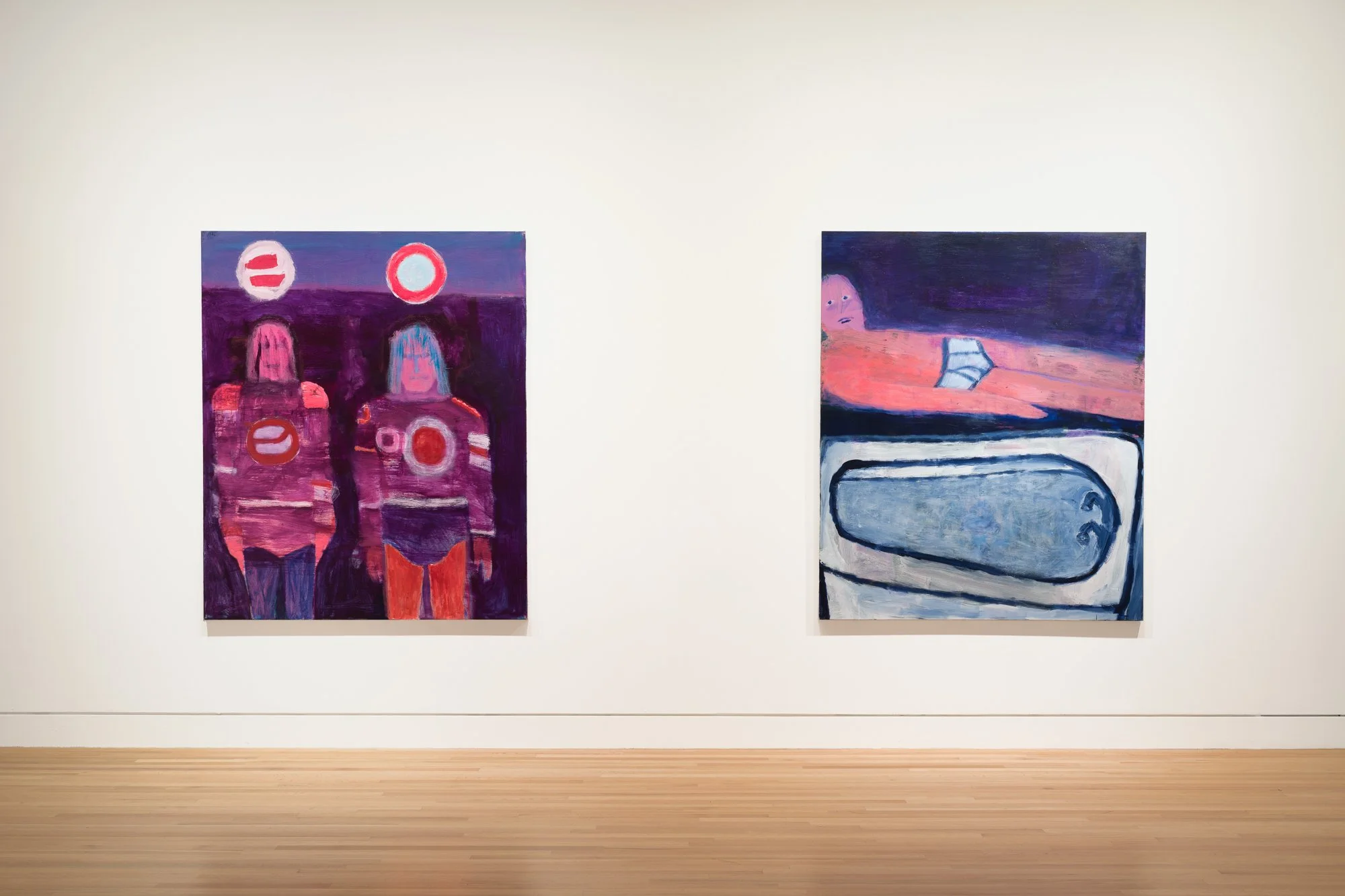 two paintings of figures