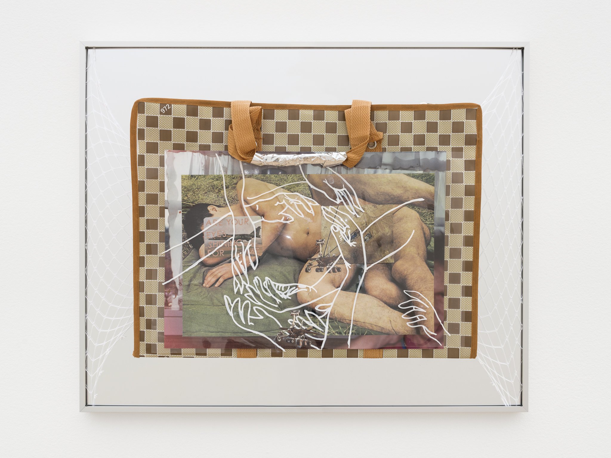 a colorful collage on a white wall