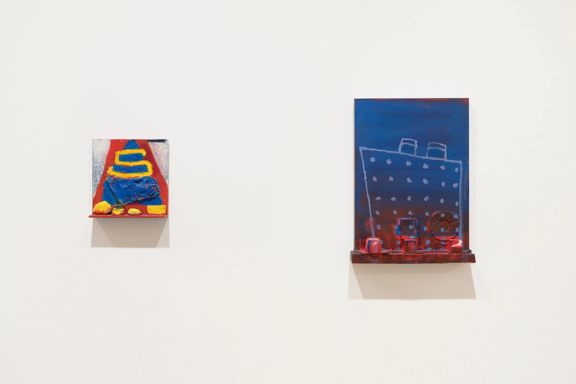 a painting of superman costume and a painting of a boat