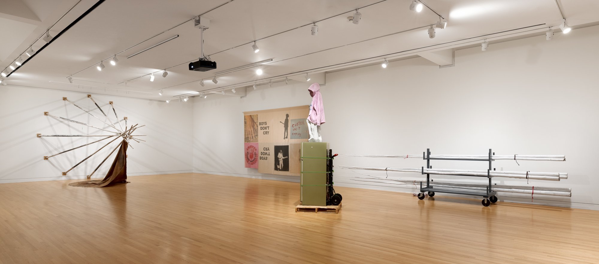 various artworks in a gallery