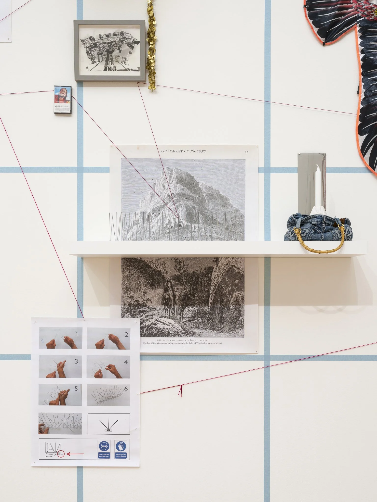 various objects on the wall