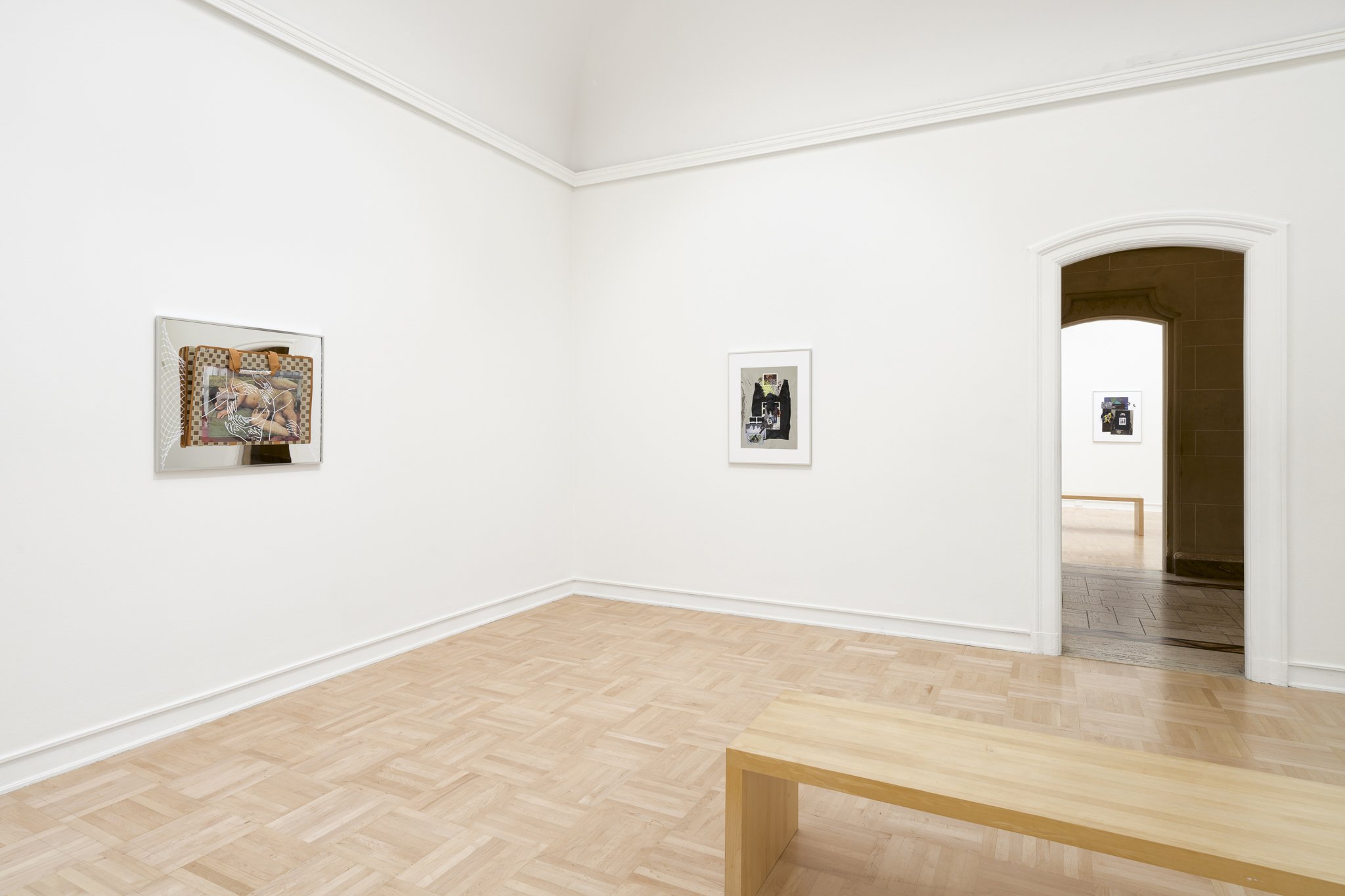 three collages in two galleries