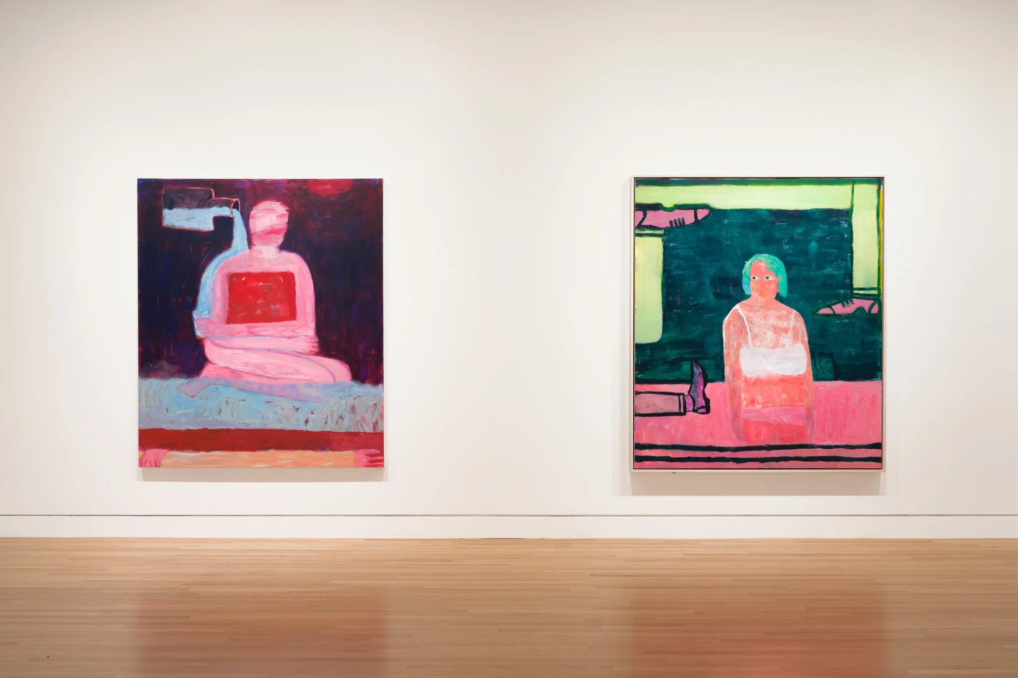 two paintings of figures