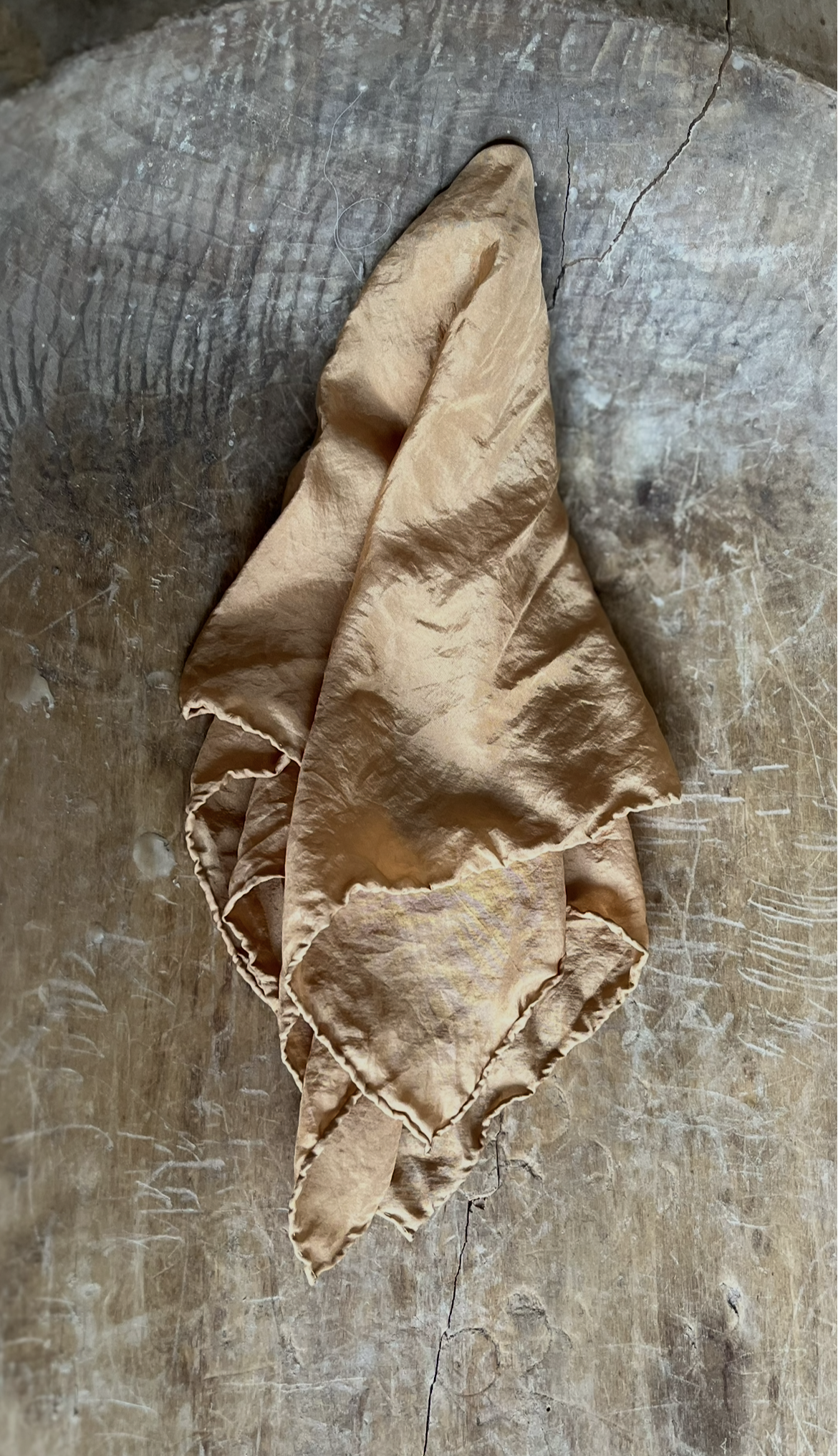 Organic Tea Dyed 100% Silk Bandanna