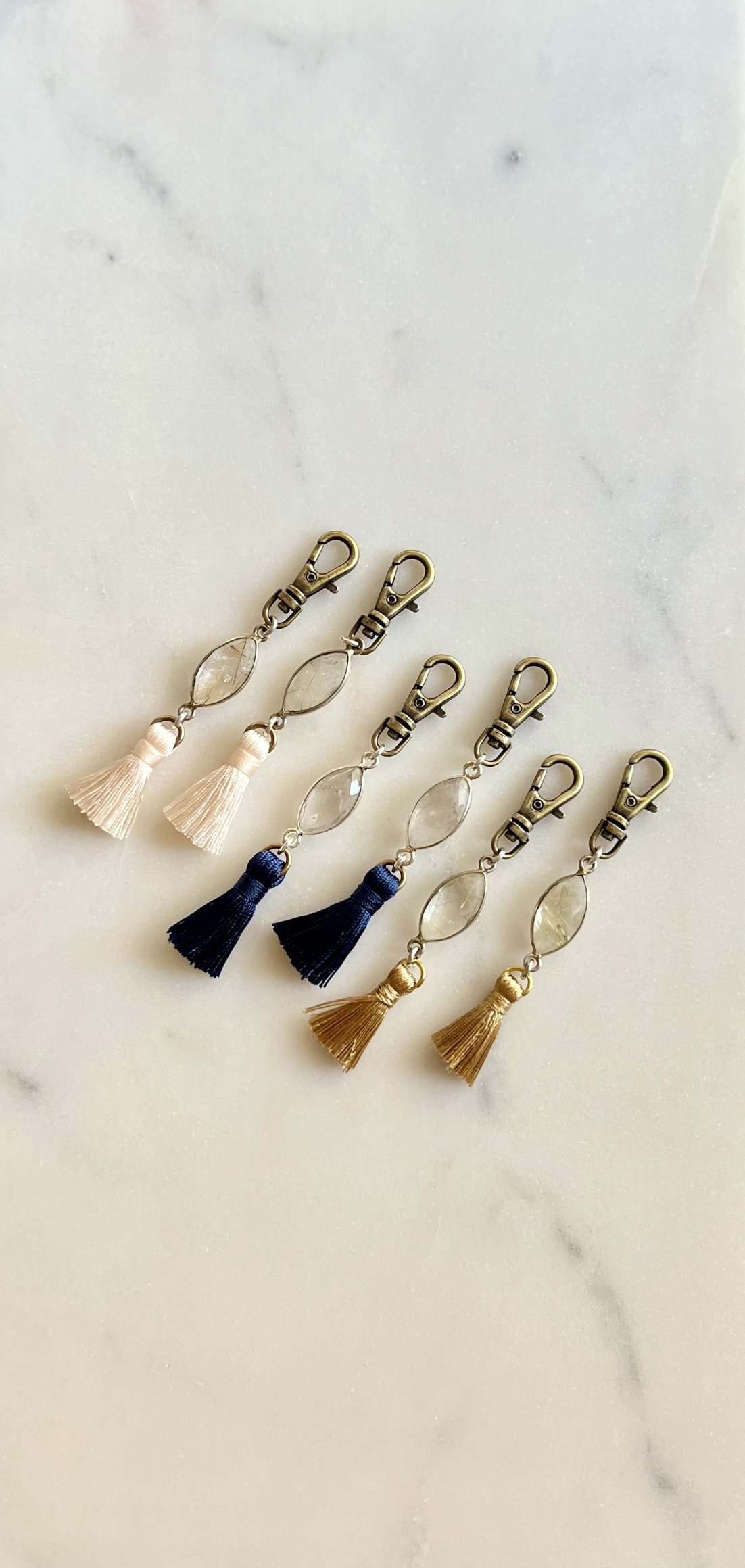 Rutilated Quartz Zipper Pulls