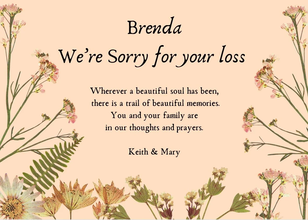 Sympathy Card for Brenda