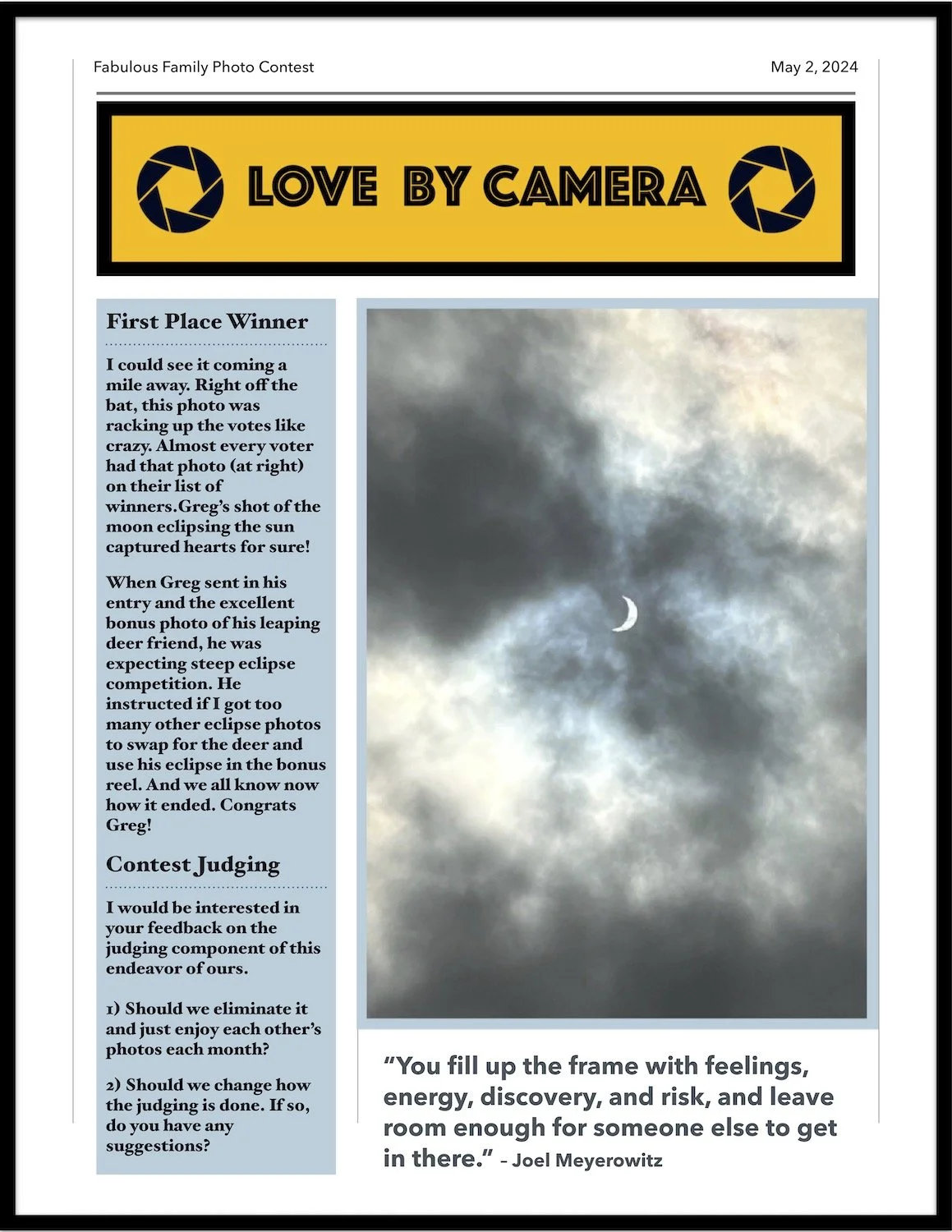 Newsletter: 2024 April Photo Contest