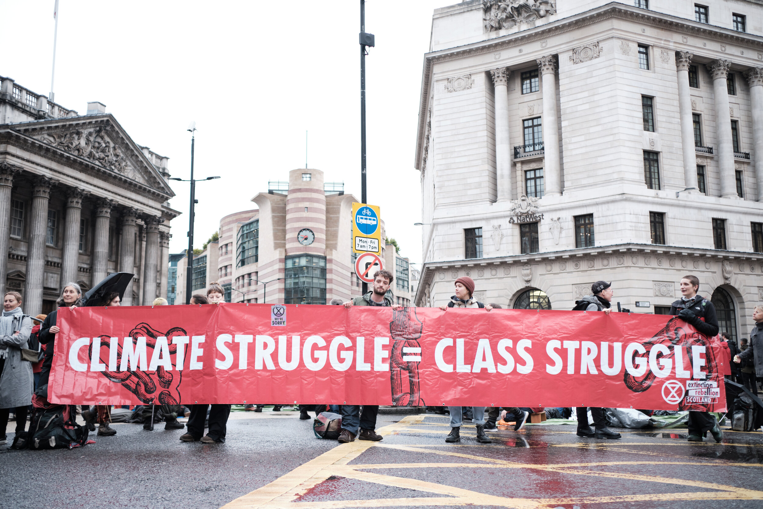  A key message of the day was on climate justice and the class war that climate change threatens: those that have contributed least to the problem will suffer the most, and are in fact already suffering. The day of disruption sought to highlight the 