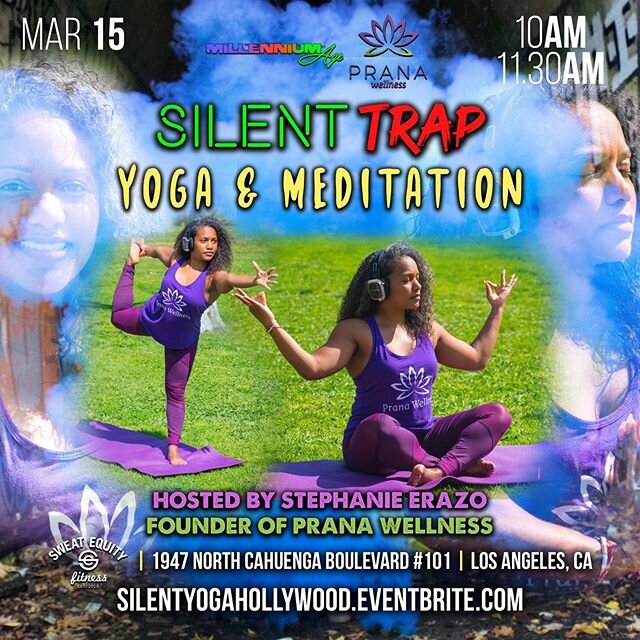 Still in Maui, but here another one for LA! See you guys soon for some #trapyoga @millennium_age @gbsweatequityfitness 😜✨🤸🏾&zwj;♀️ #linkinbio .
.
.
.
.
#trapyogalosangeles #silentyoga #trapyogaparty #losangelesyoga #hollywoodyoga #hollywoodevents 