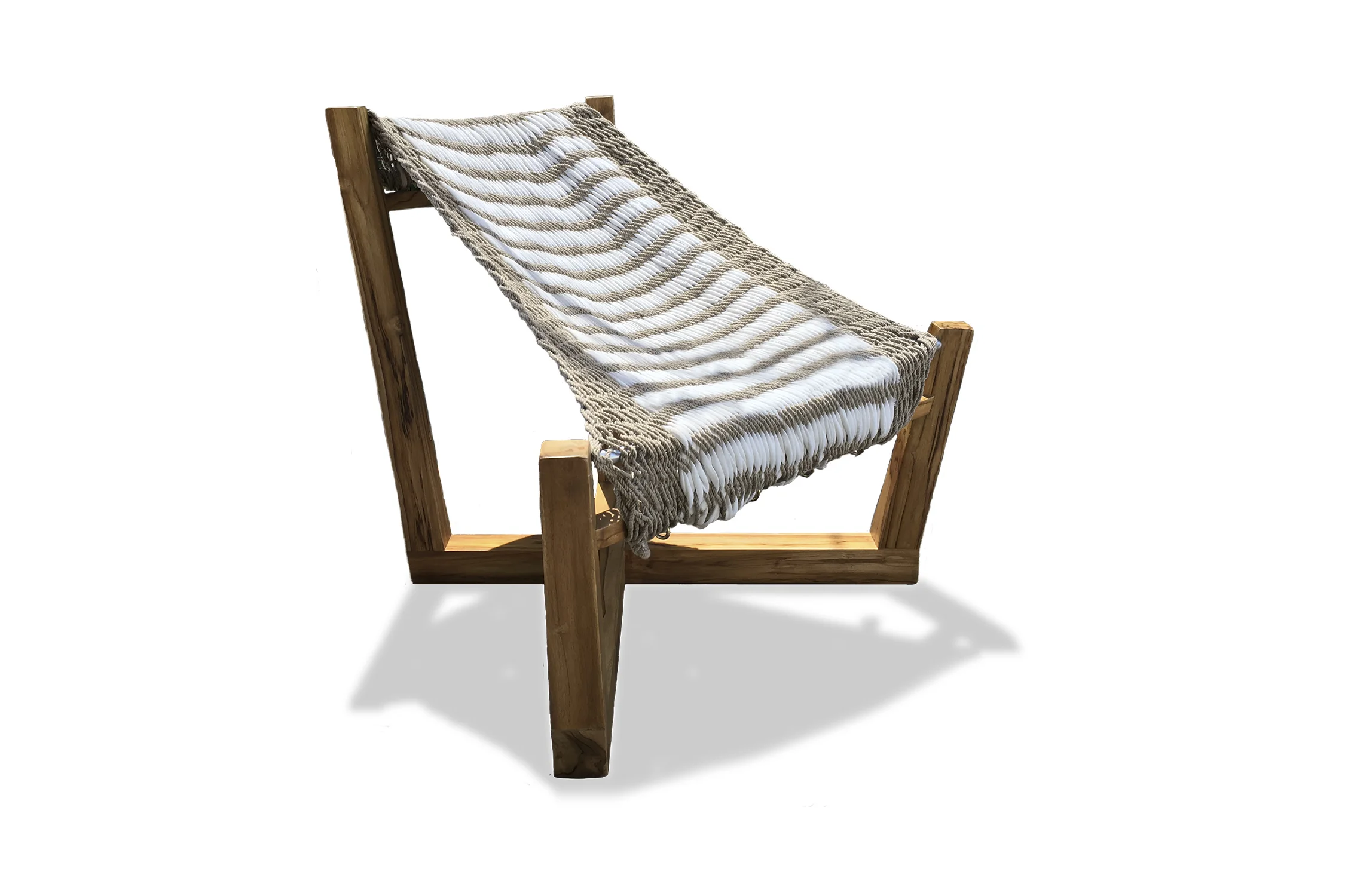 Chair with traditional hammock fabric.