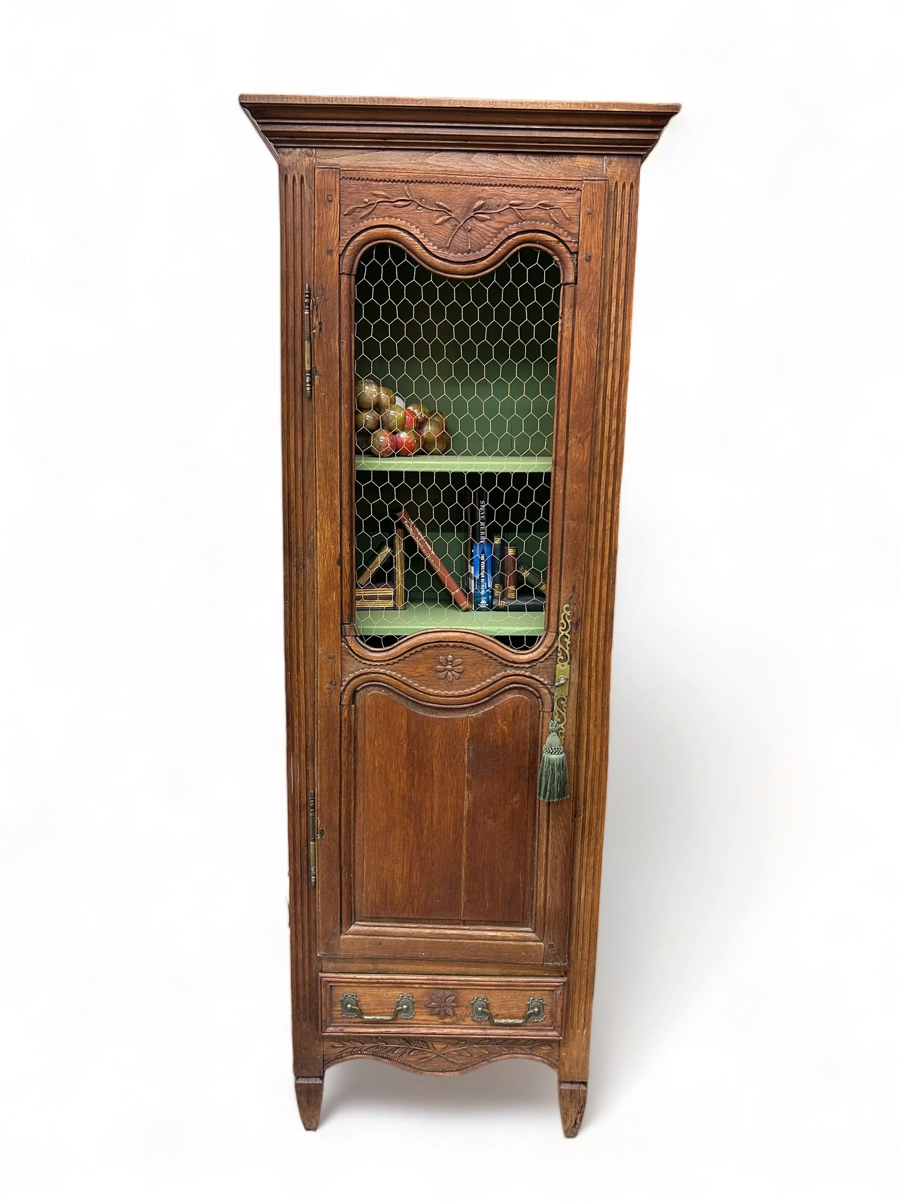 18th Century French Provincial Carved Oak Bonnetiere