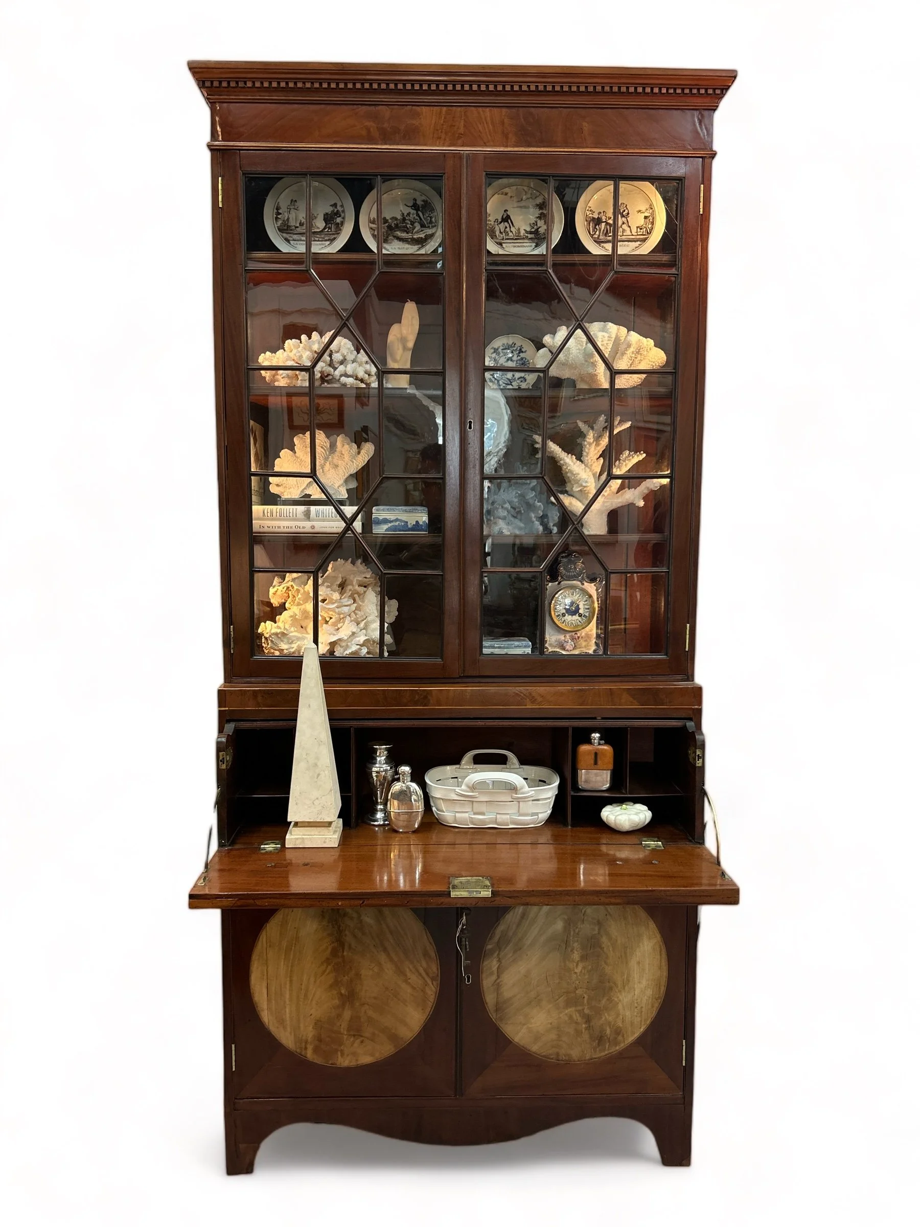 19th Century George III Mahogany Secrétaire Bookcase