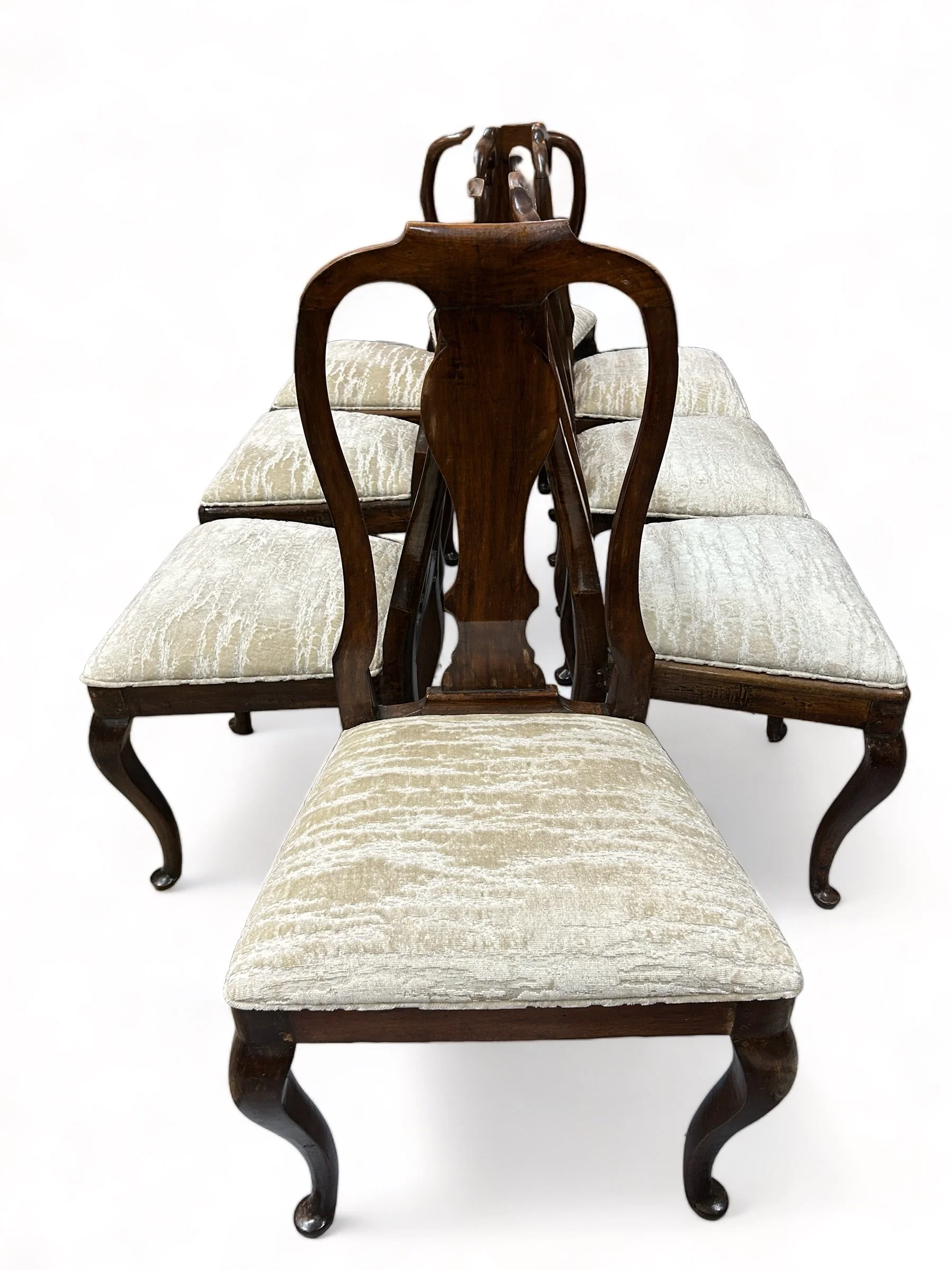 Set of Eight 19th Century Queen Anne Side chairs