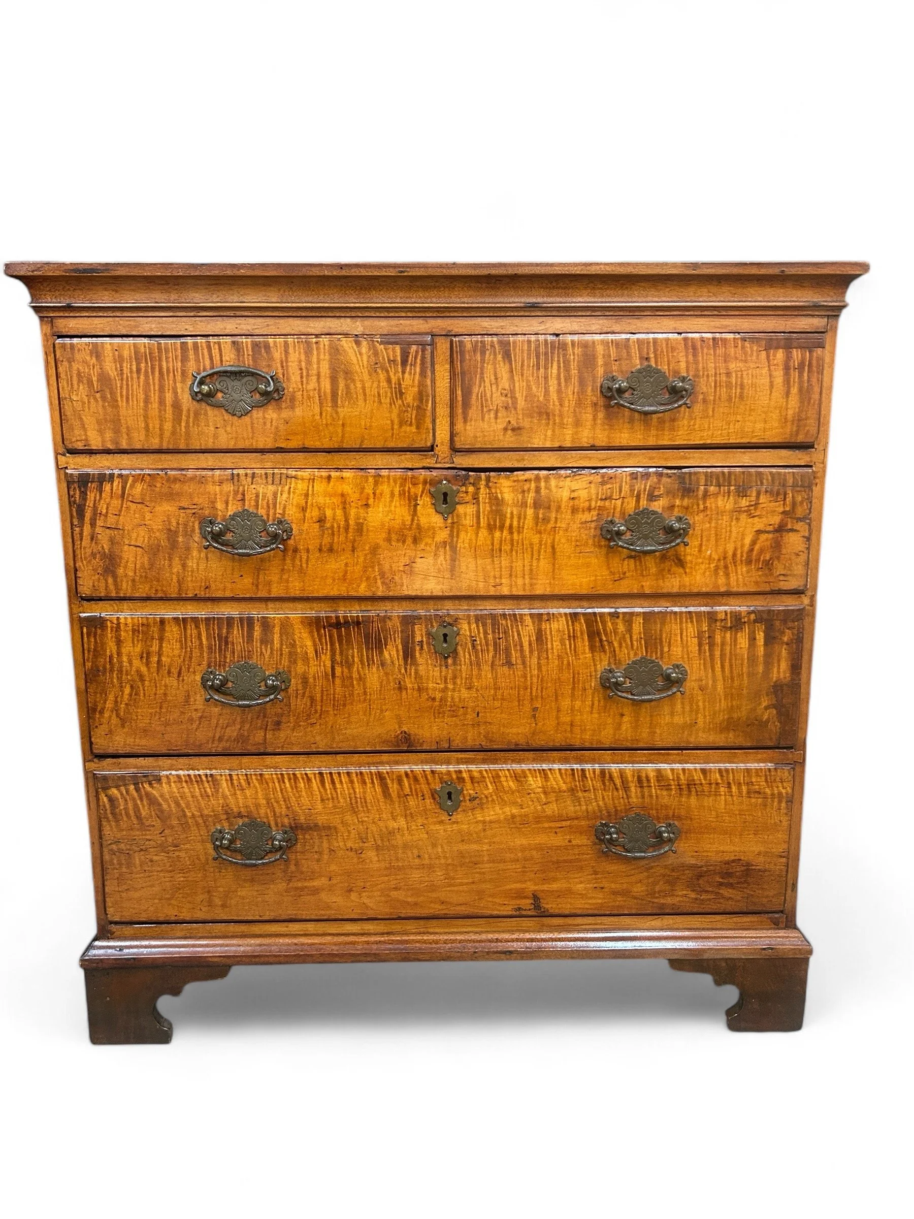 19th Century American Tiger Maple Chest of drawers