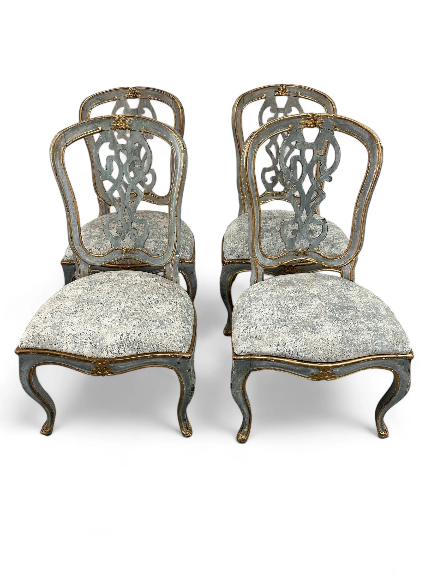 Set of Four 18th Century painted Italian Chairs