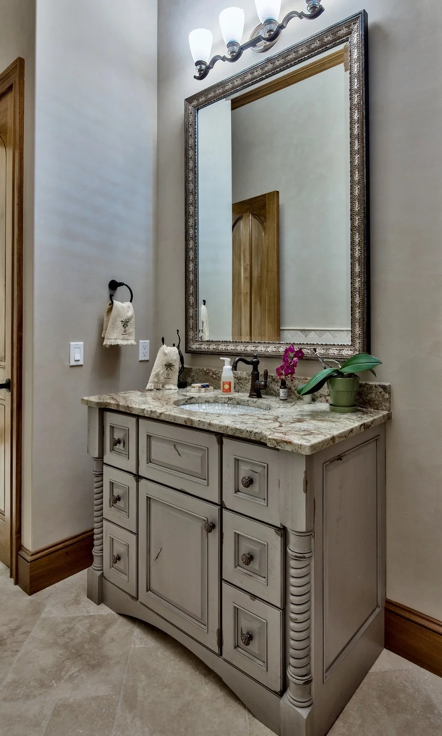 Custom Furniture Vanity in Heritage Finish.jpg