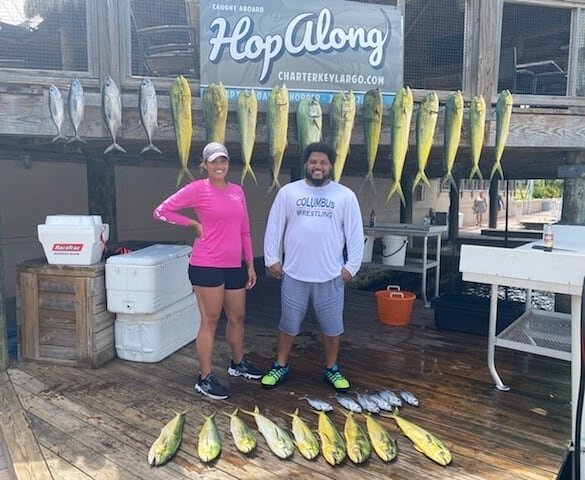 Limit of #mahi and #tuna for @baez.tico and @nailsavvyy this morning on a 3/4 day. The sea was a little sloppy out there but we toughed it out and made it happen.
&bull;
#GUARANTEEDFISH 
&bull;
#Hopalong #fantasticcharters #rambo27 #keylargo #flkeys 