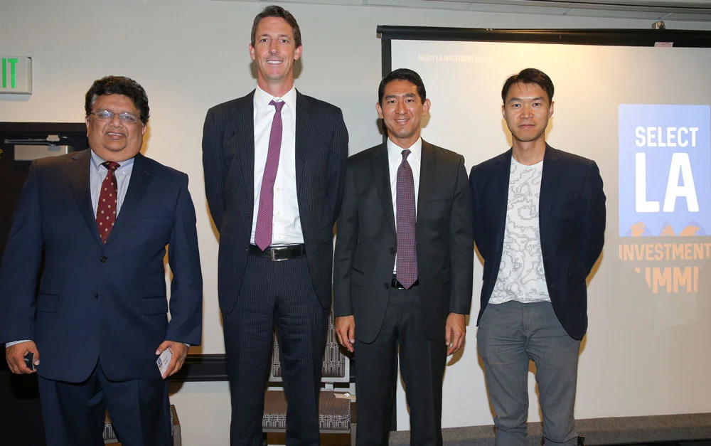 SELECT LA in Technology Panel with (left to right): Amberoon CEO Shirish Netke , SolarReserve Chief Financial Officer & Senior Vice President of Operations Stephen Mullennix , O'Melveny & Myers LLP Partner Ryan Yagura , ObEN Cofounder & COO Adam Zheng
