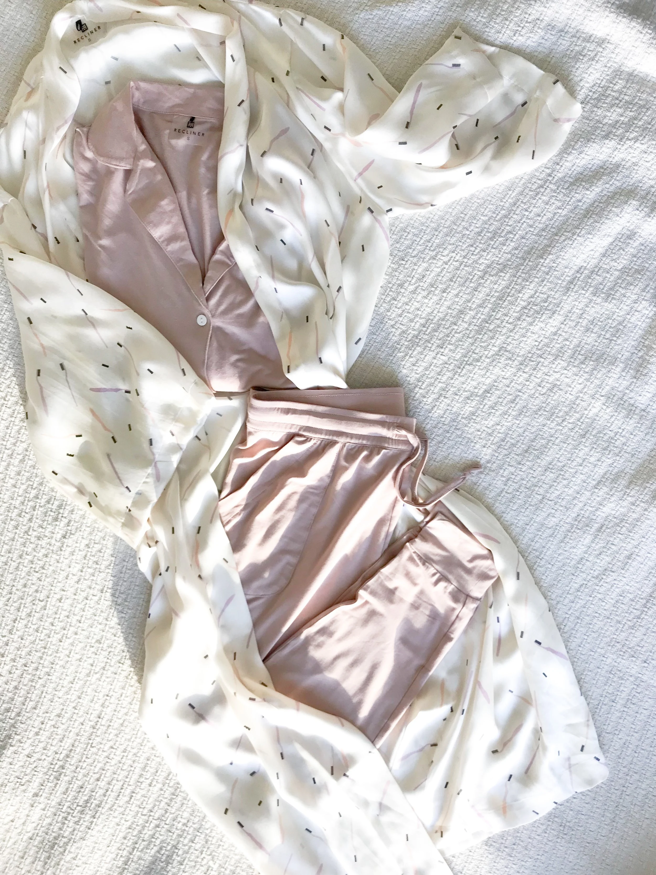  Project for @reclinernyc featuring washable silk robe and bamboo sleep set 