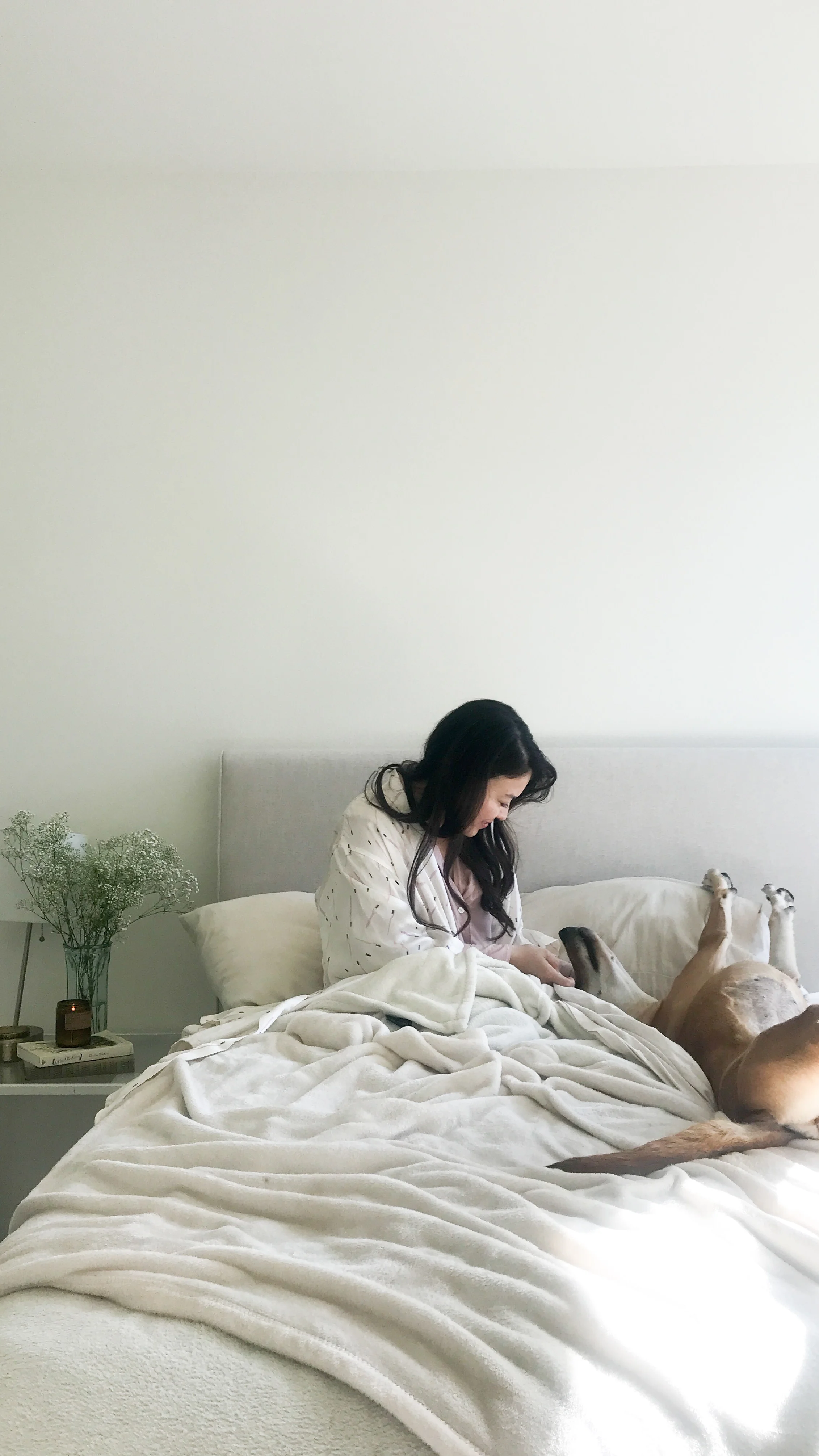  Project for @reclinernyc featuring washable silk robe in pearl with toothbrush print 