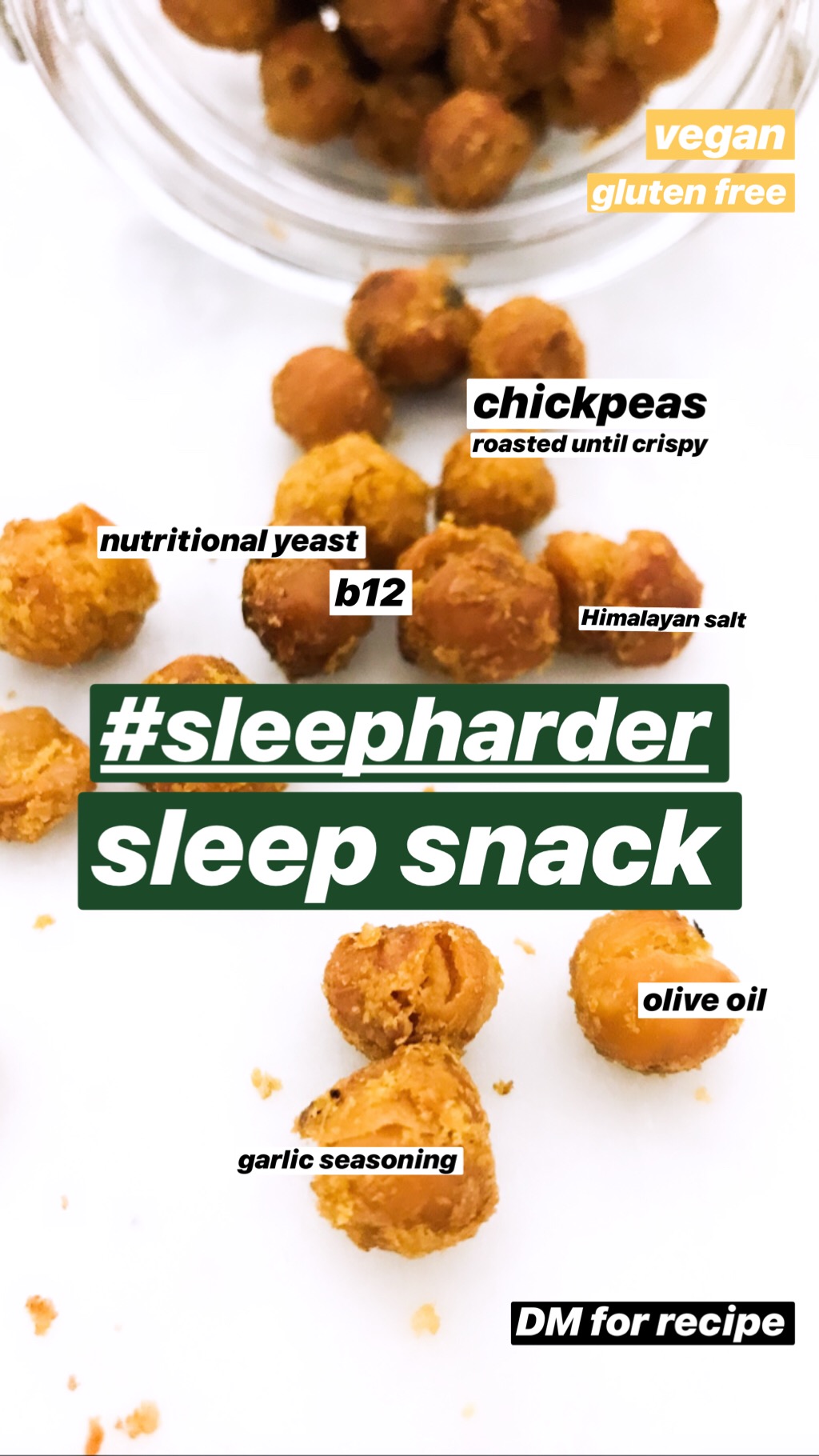  Sleep Diet Challenge: Optimal nutrition for optimal sleep, @reclinernyc  Crispy roasted chickpeas  