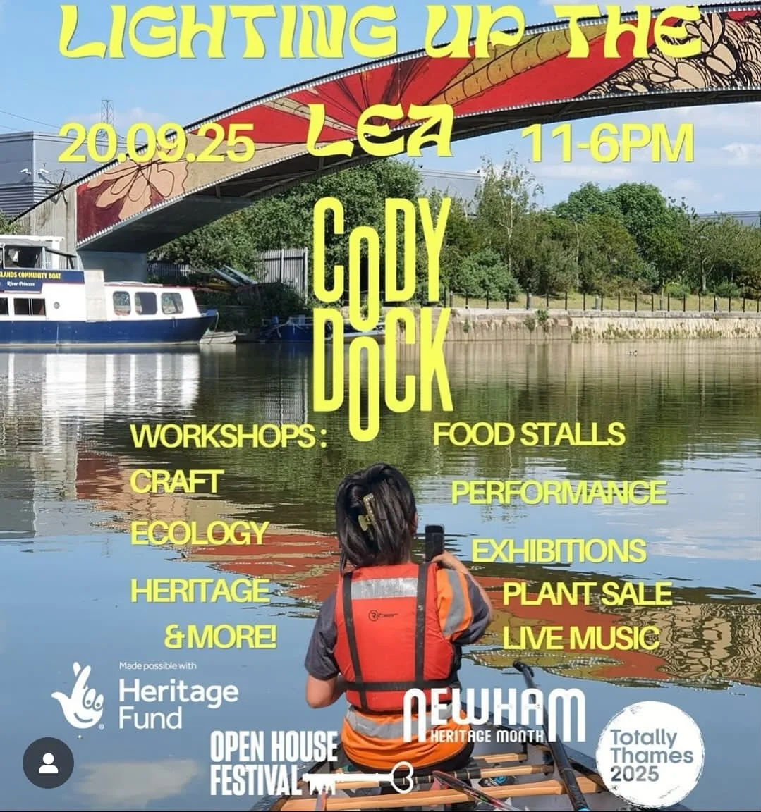 Flotsam Sessions will be hosting a stage at @cody_dockers TODAY starting at 11 AM - 17 PM ๐ถ Lighting Up the Lea Festival ๐ผ 
We have a lineup of incredible music from across the globe, come and join us to celebrate diversity, community, culture, lo