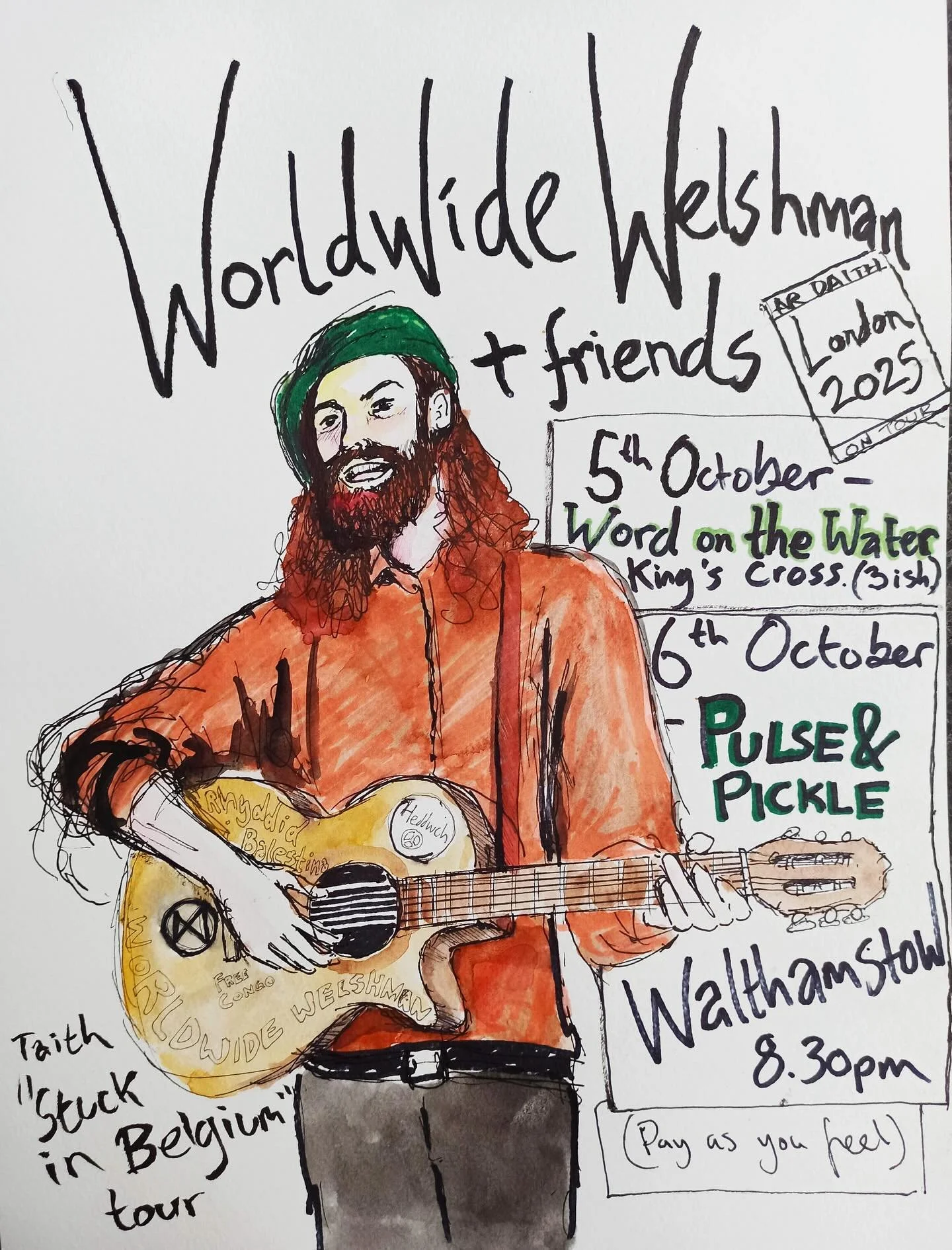 Hola! On Monday 6th October, we’re hosting a special evening at @pulseandpickle in Walthamstow ๐กโจ join us ๐
Starting with a Welsh song workshop, with Liam Rickard and Ffion Aynsley at 6:30-8:30 PM (message beforehand if you want to join this