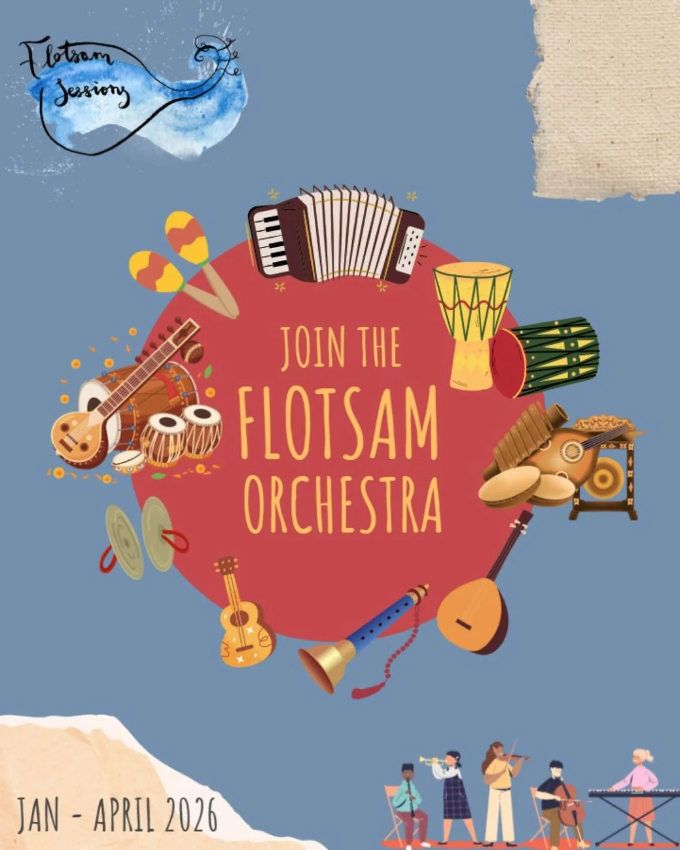 There&rsquo;s still time to join the Flotsam Orchestra this term 💙 just fill out the form in our bio 👆🏽

Meeting every other Monday at @pulseandpickle in London to learn, arrange and rehearse music from across the globe and perform live &mdash; we