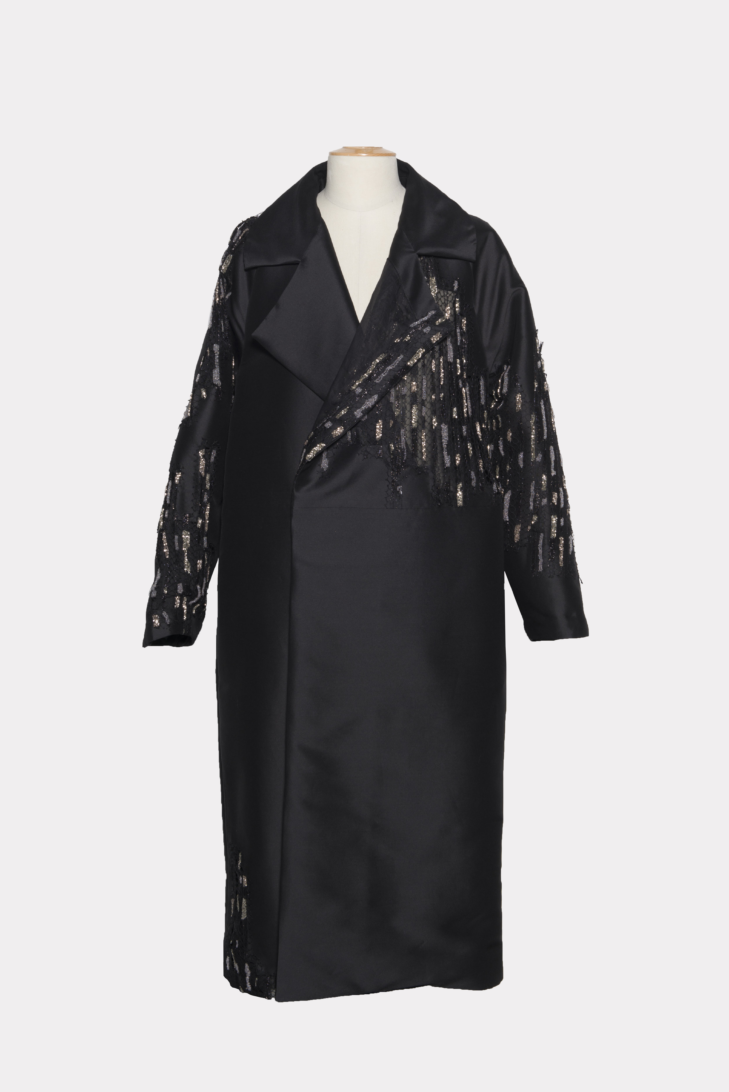 Trench noir soie Metropolitan aplat