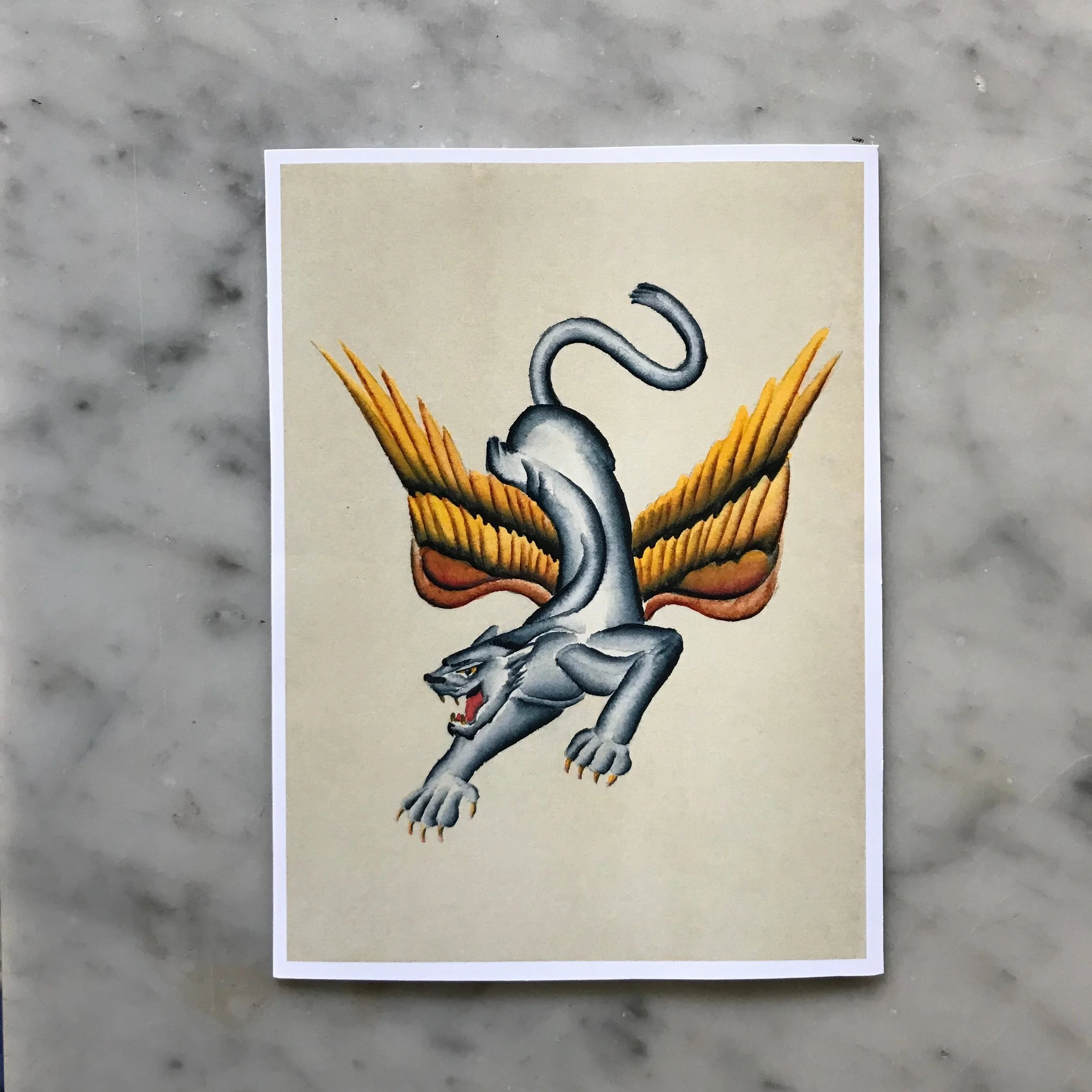 Panther Watercolor Original  (5.25" x 7")