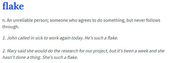 Flake meaning