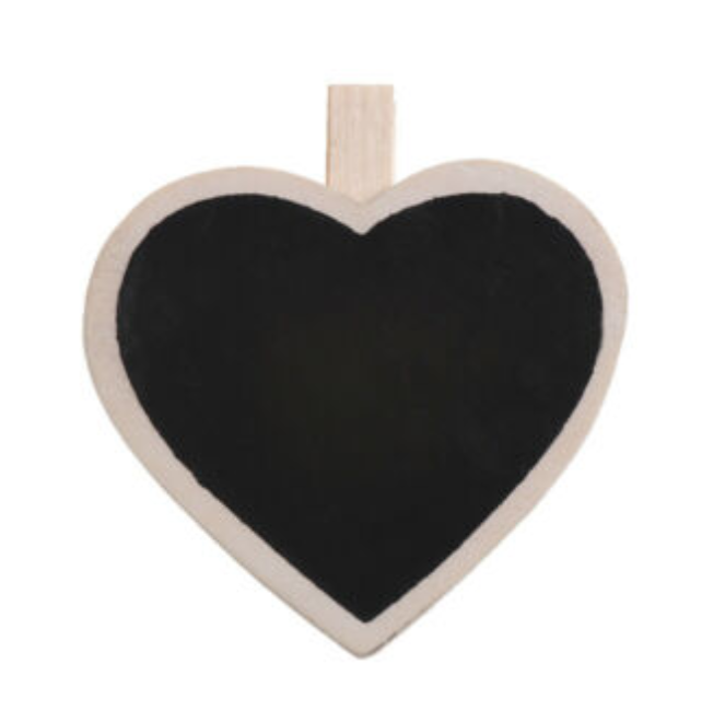 Heart chalkboard (peg) $1