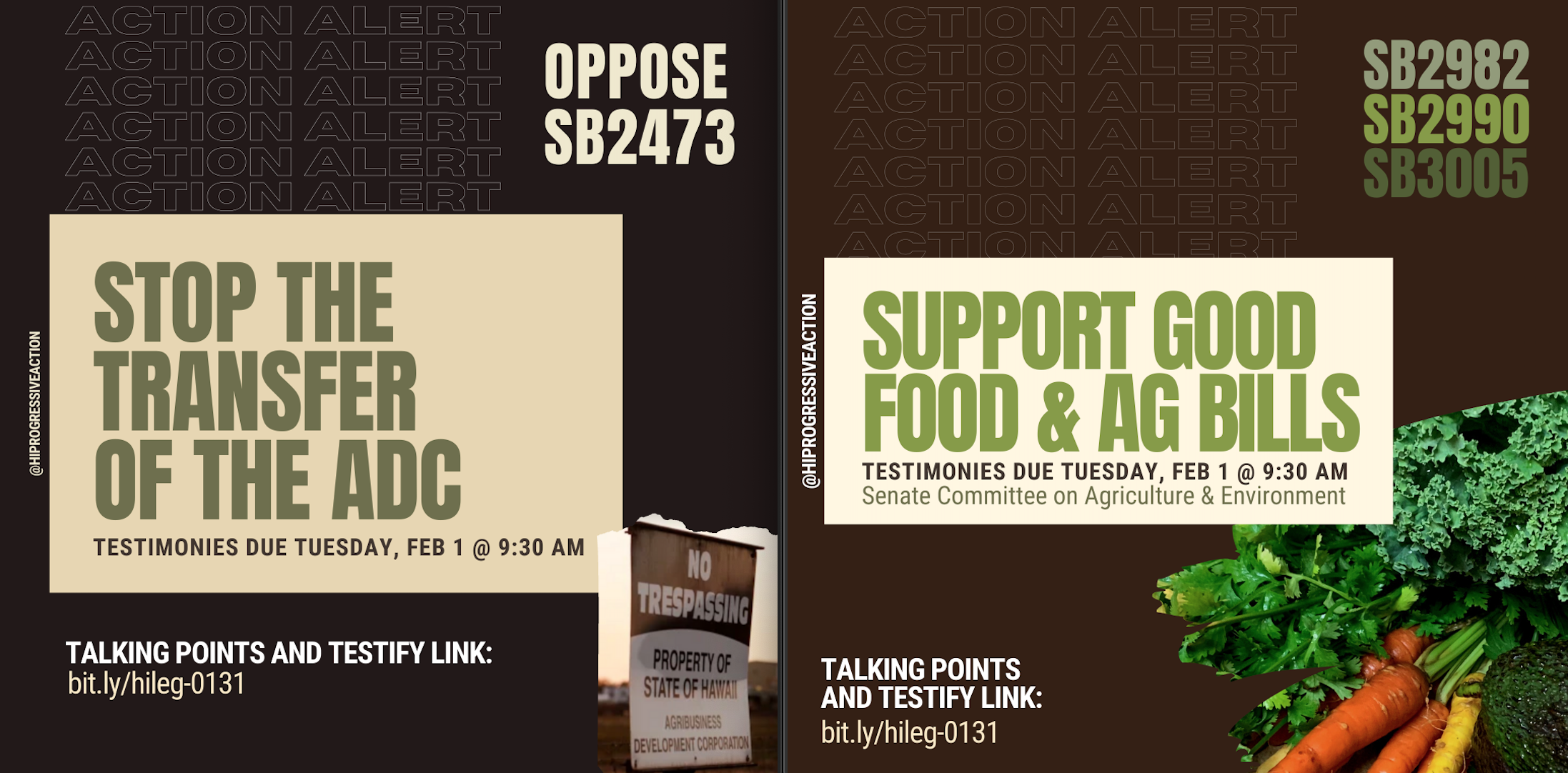 Support Good Food Bills &amp; Oppose the Transfer of ADC!