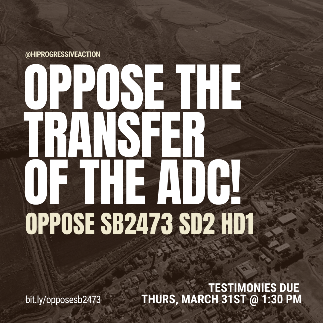 Oppose the Transfer of the ADC (SB2473 SD2 HD1)!