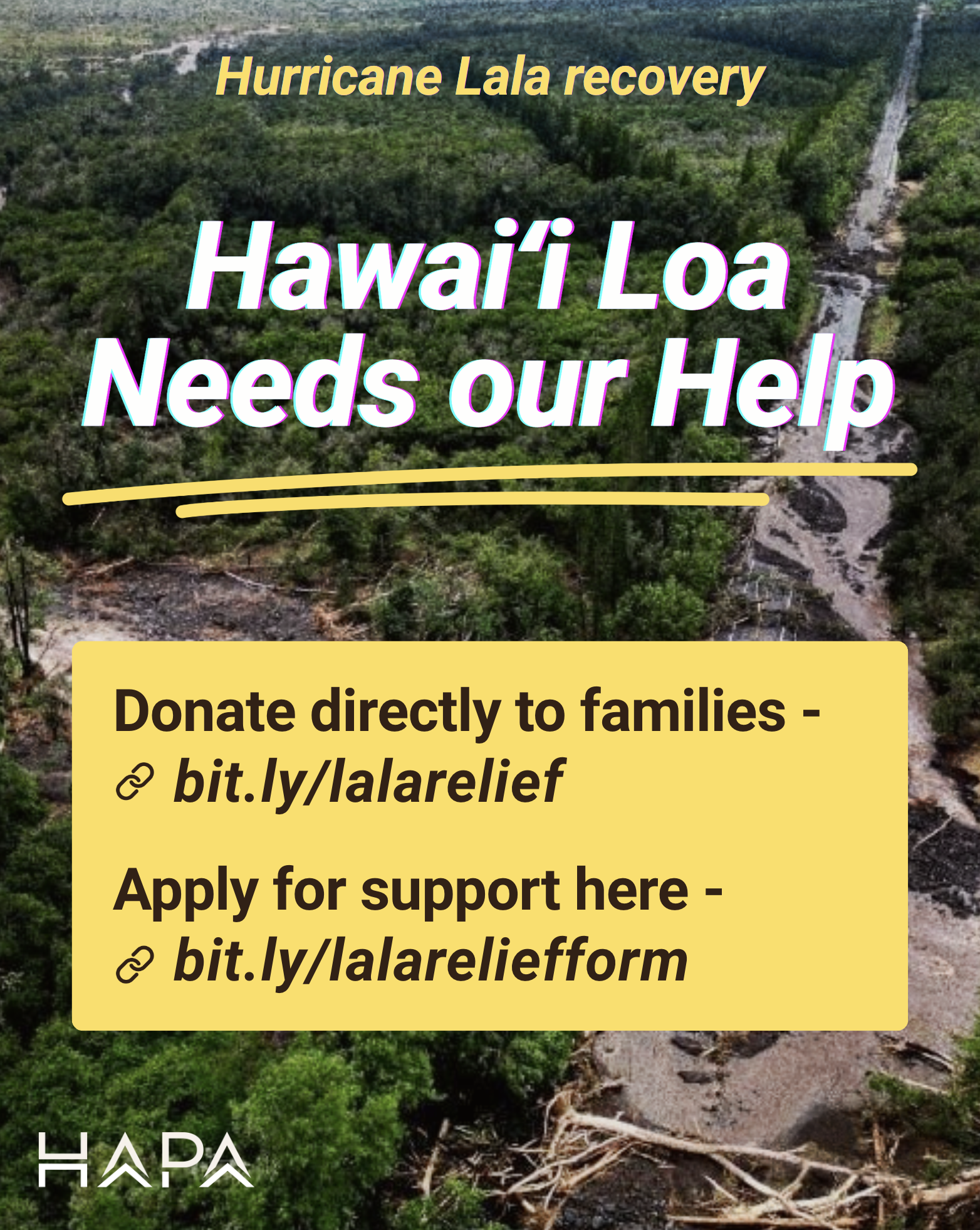 Help Hawaiʻi families recover from Hurricane Lala