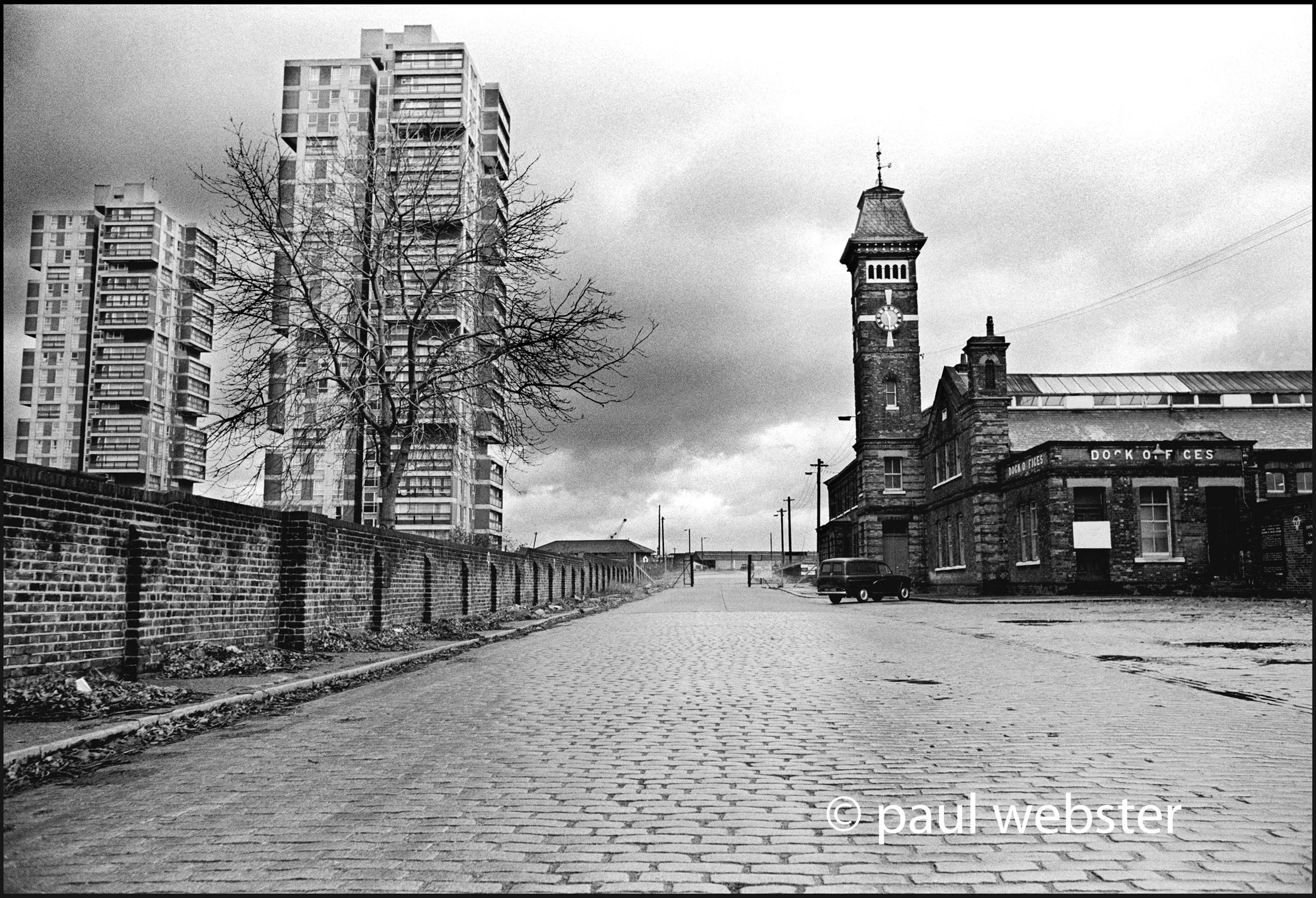 Surrey Docks main entrance from the West 1971