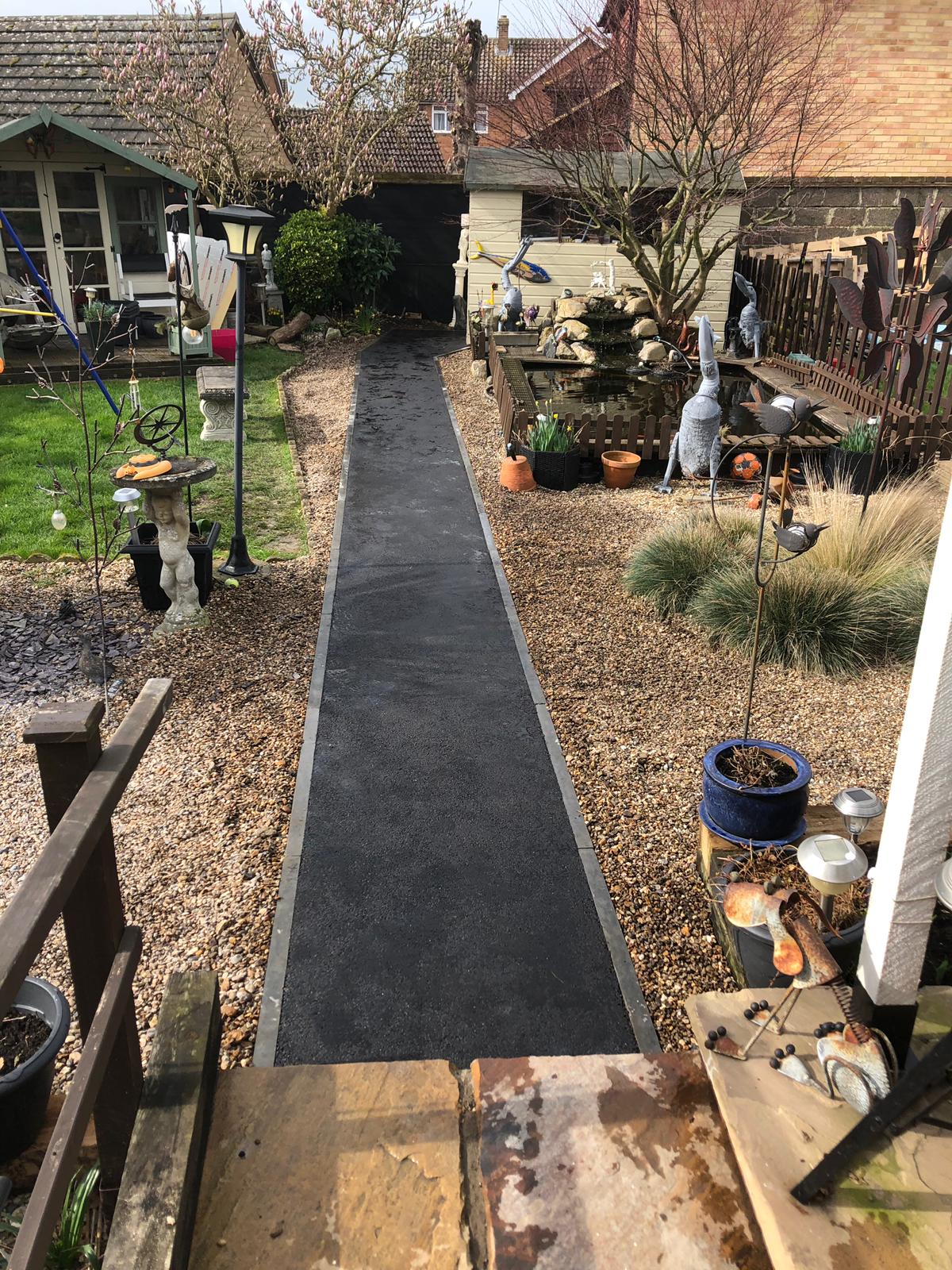 Rear garden tarmac path 