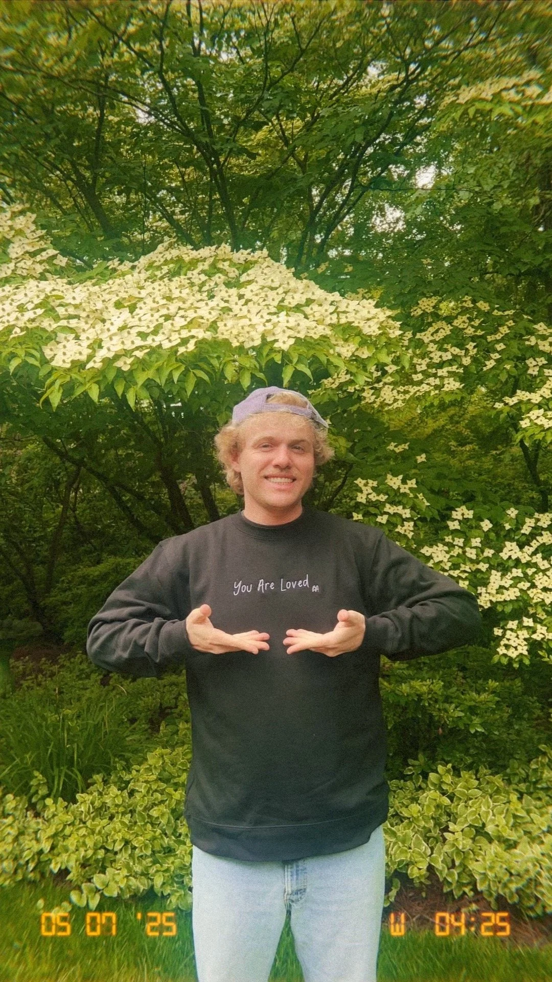 Limited Edition BLACK You Are Loved embroidered Crewneck Blue Script