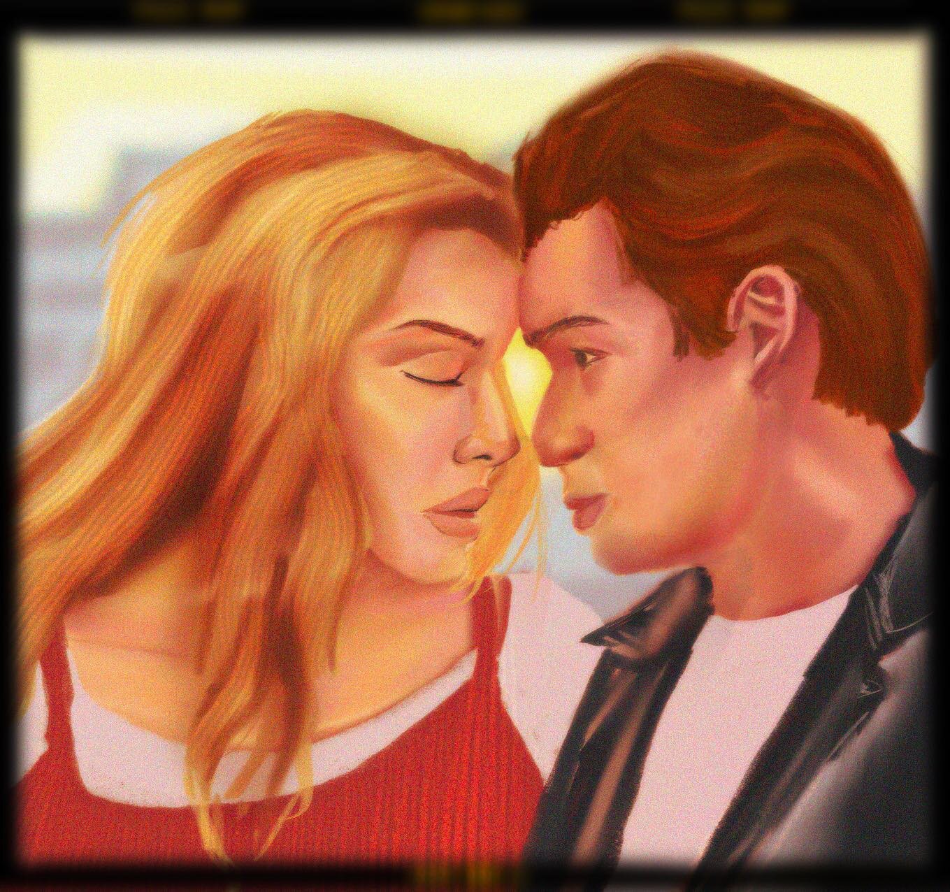 a still from one of the best romantic films, "before sunrise"
in love with jessie and celine's thoughts, ideas and chemistry.  the movie has a lot of long one-shots so youre really just focused on their intimate conversations.
song: movie /