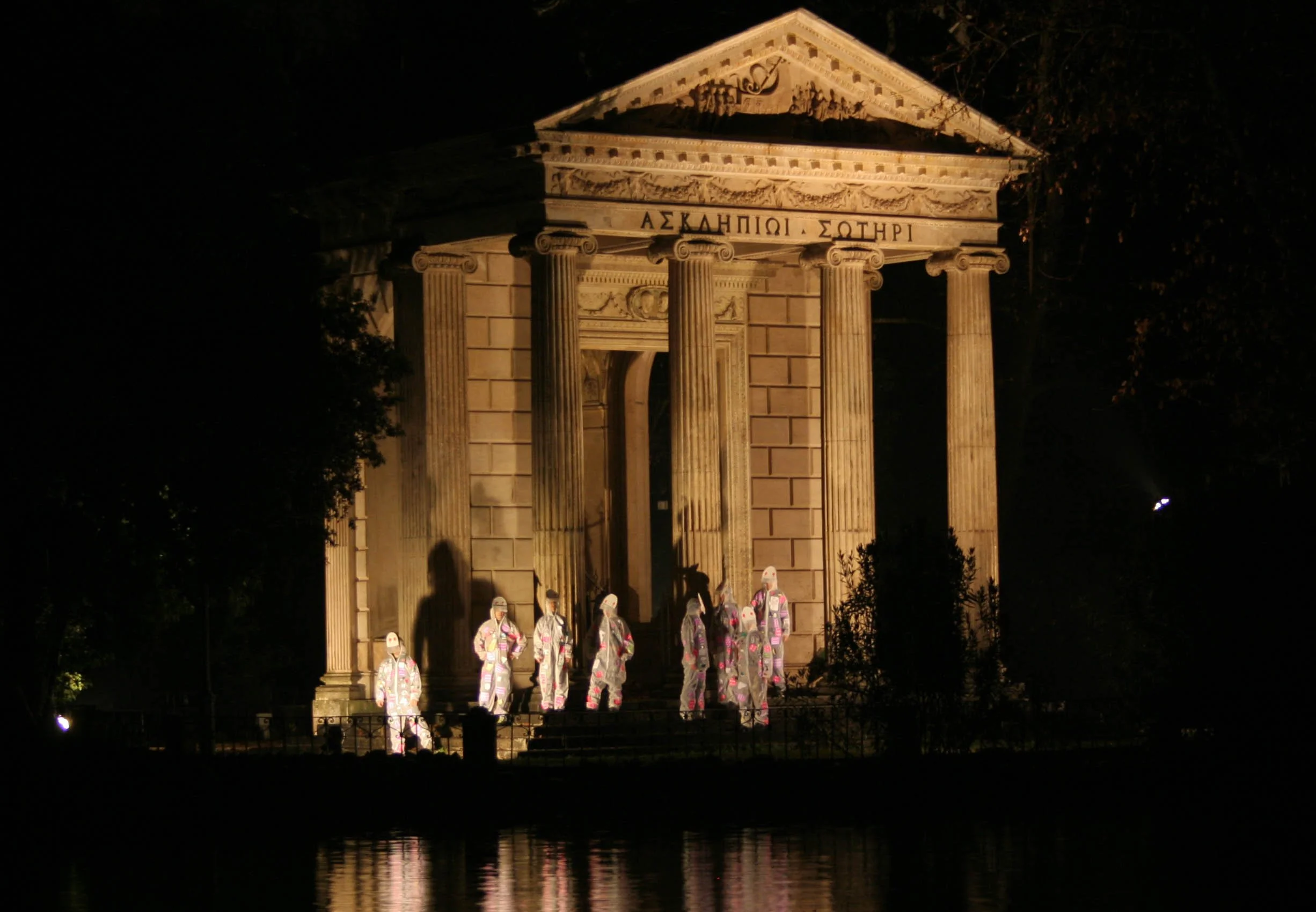 Performance by The Order of The Golden Ghost, Borghese Gardens, Rome, Italy, 18:01:2008.jpg