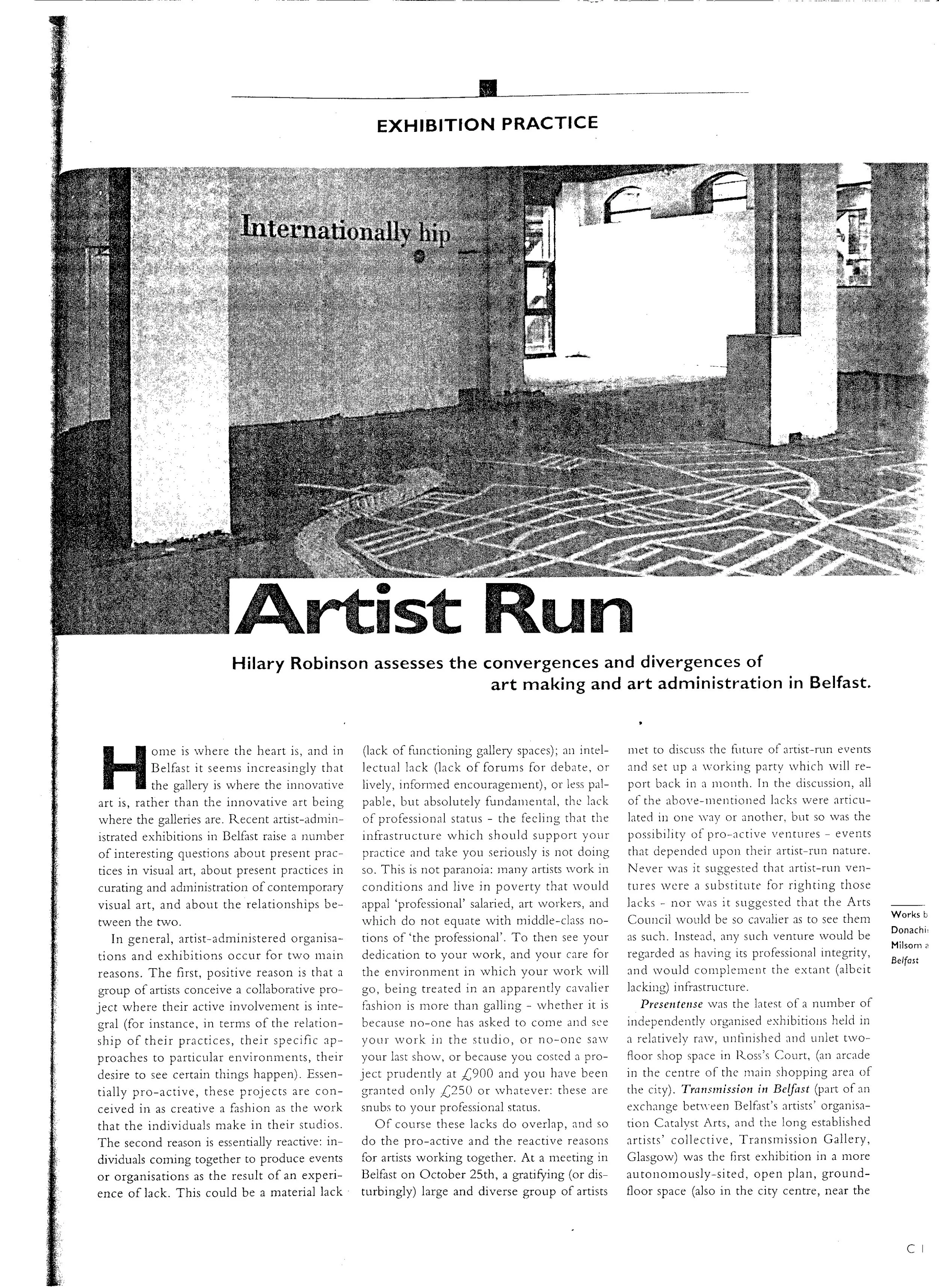 'Artists Run' by Hilary Robinson, Circa No. 66 Winter 1993.jpg