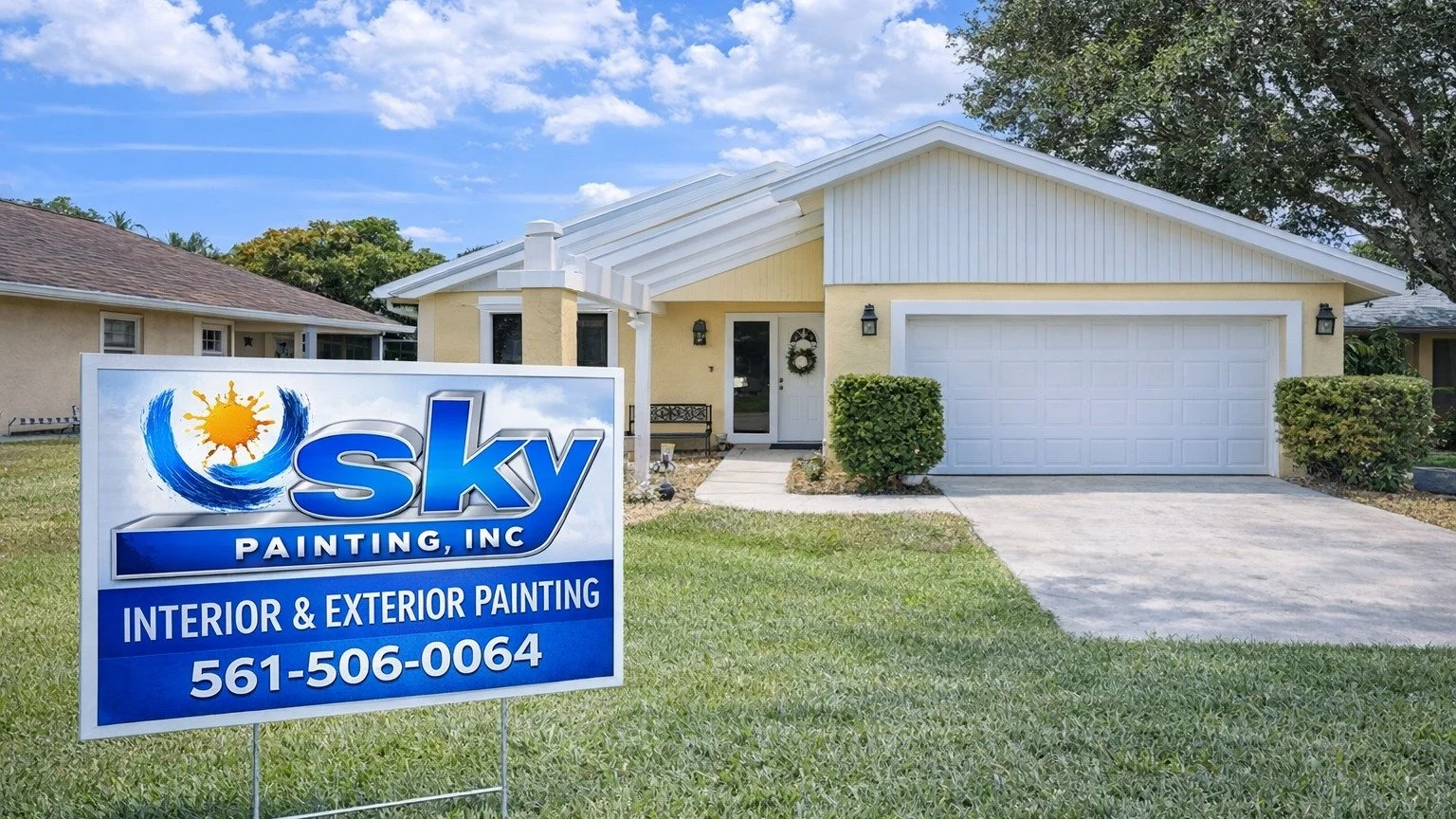 Give your home a fresh new look! 🎨
Professional Interior &amp; Exterior Painting
✔ Clean, fast &amp; reliable
✔ High-quality finishes
✔ Local experts you can trust

📞 Call or Text: 561-506-0064
🌐 www.skypaintingfl.com