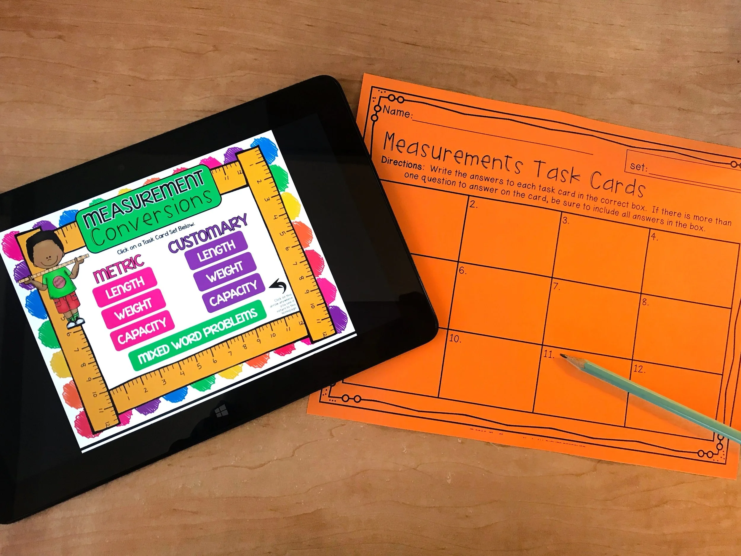 This activity allows students to access the measurement task cards in a digital Link & Think format.