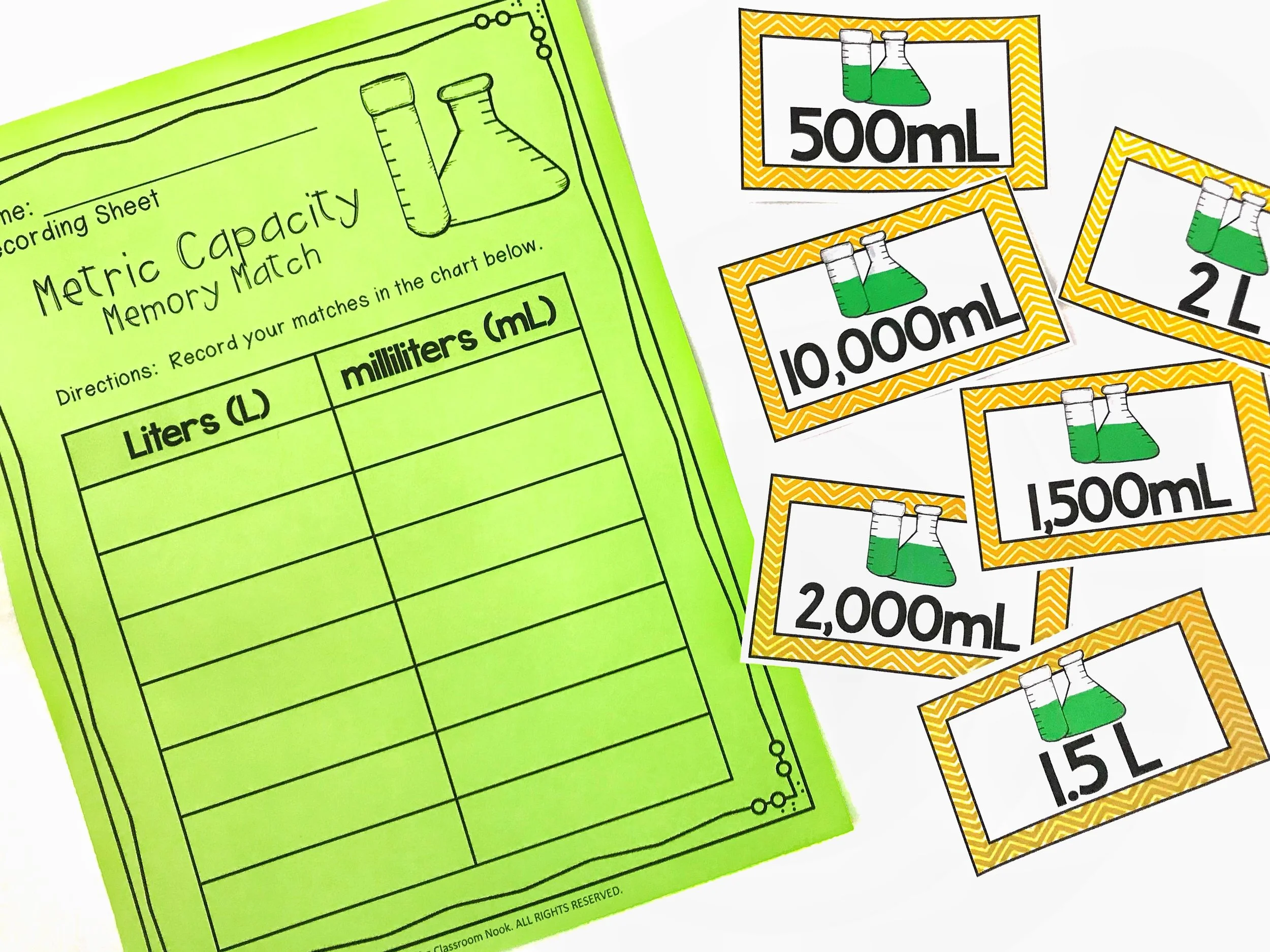Playing a simple game like “Measurement Memory Match” is a fun way to practice measurement conversions.
