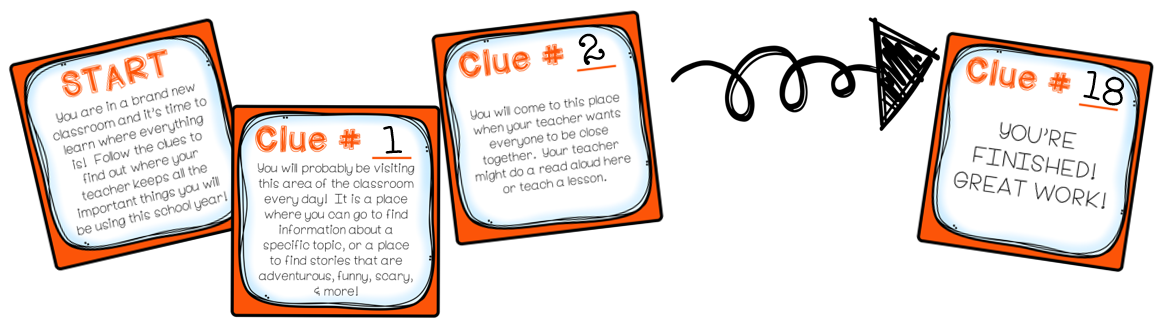 As students work through the scavenger hunt, they learn about important areas of your classroom