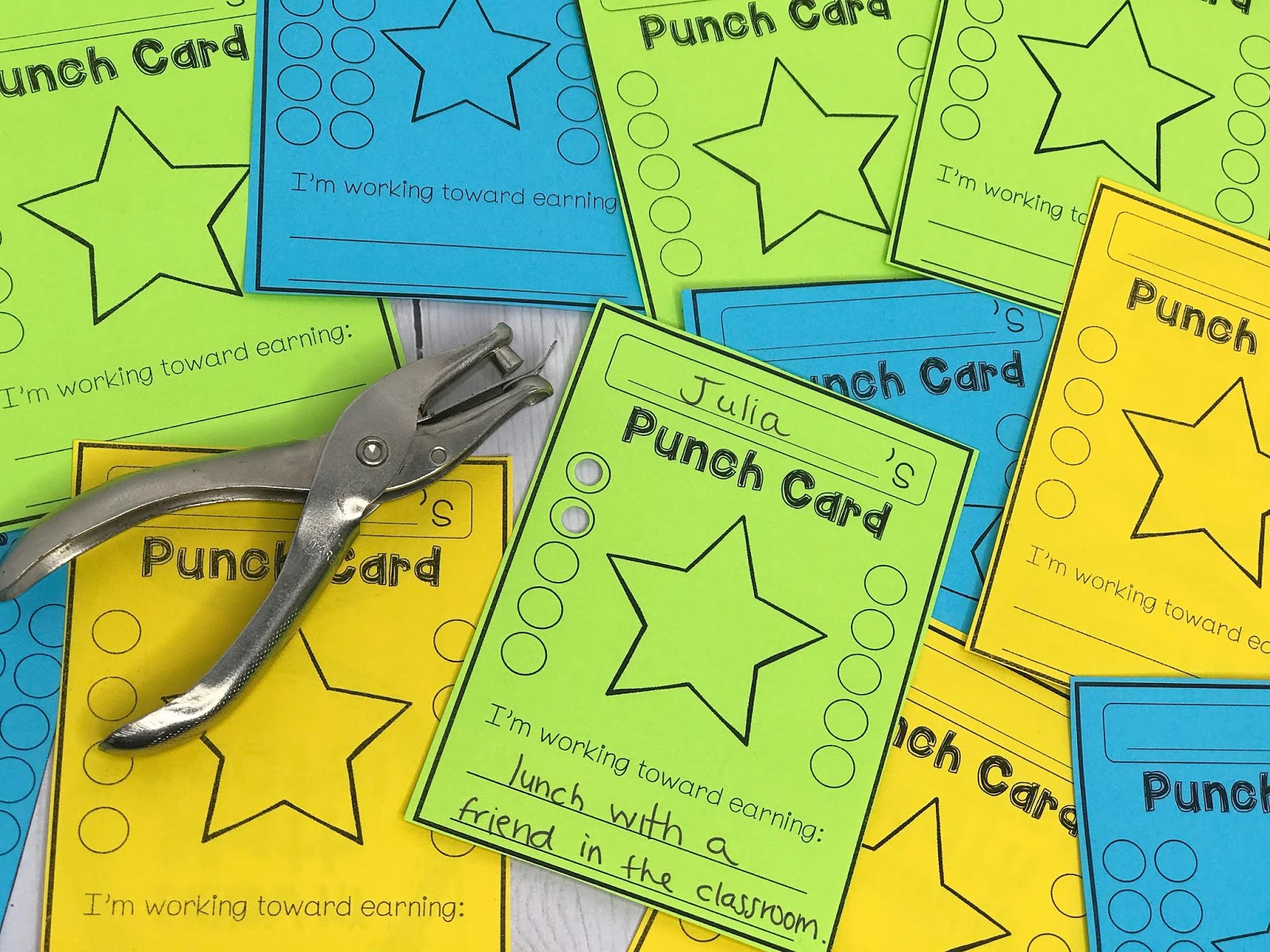 Classroom Management Behavior Punch Cards - The Creative Classroom