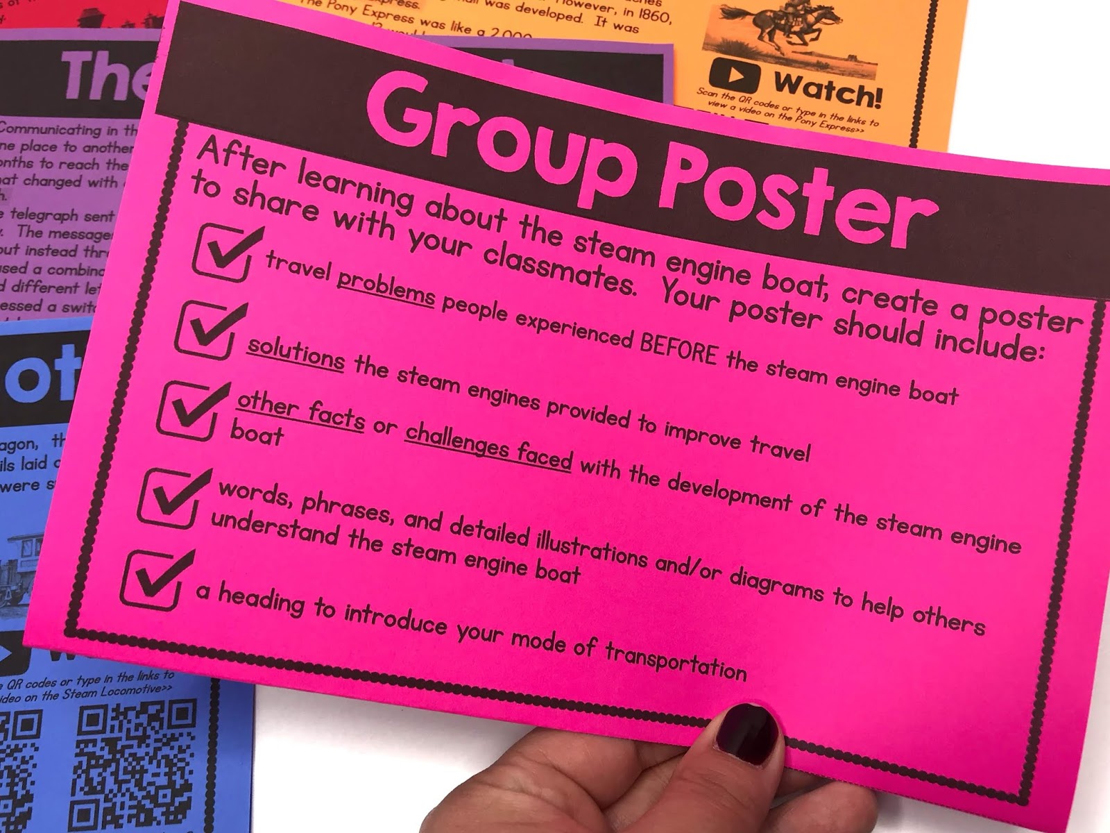 Students can present their learning by creating posters, a PowerPoint presentation, or another type of presentation to the class.