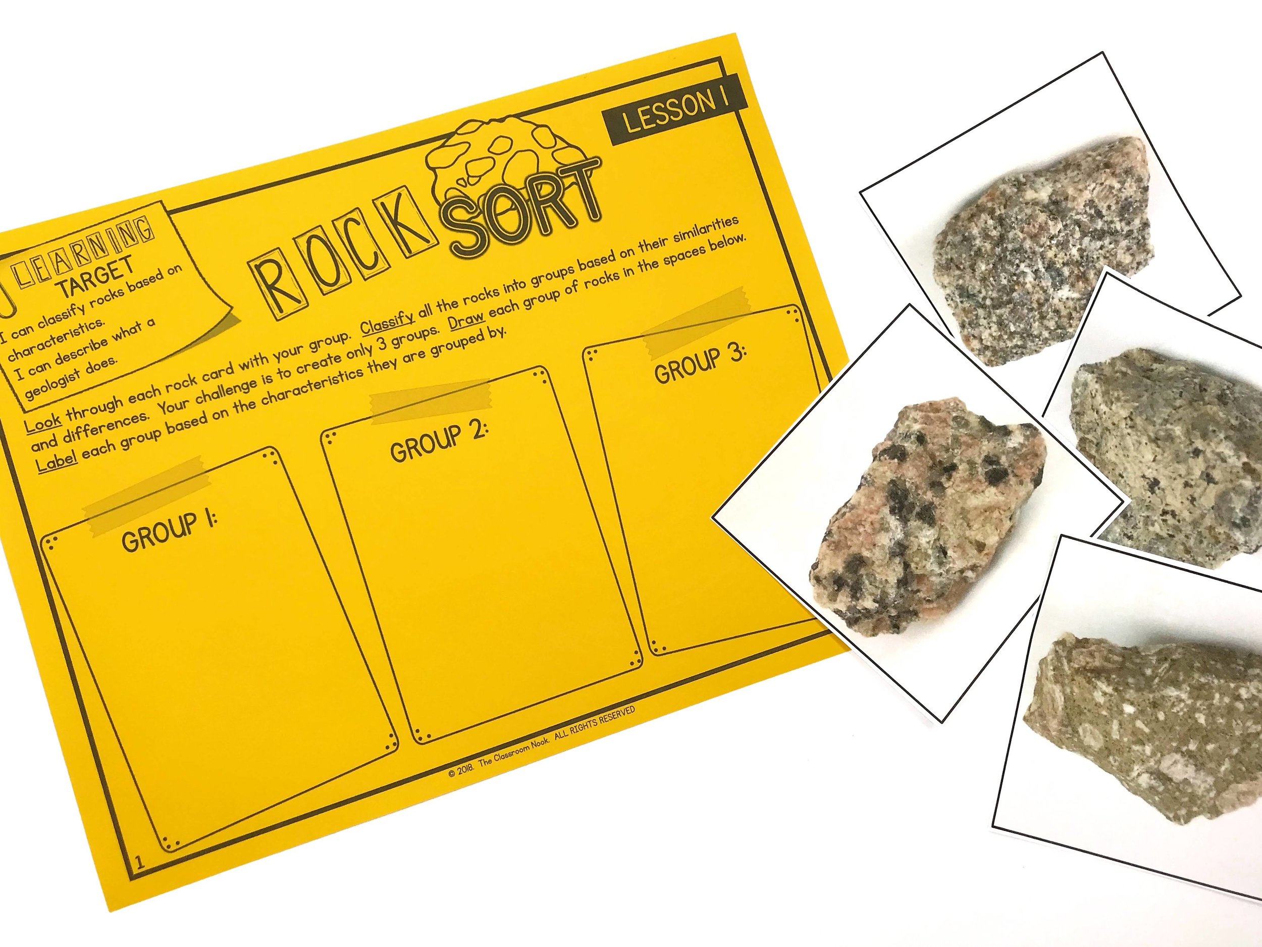 As an introductory activity, before we go over how rocks are classified, I like to let students work in small groups and decide how they might sort them.