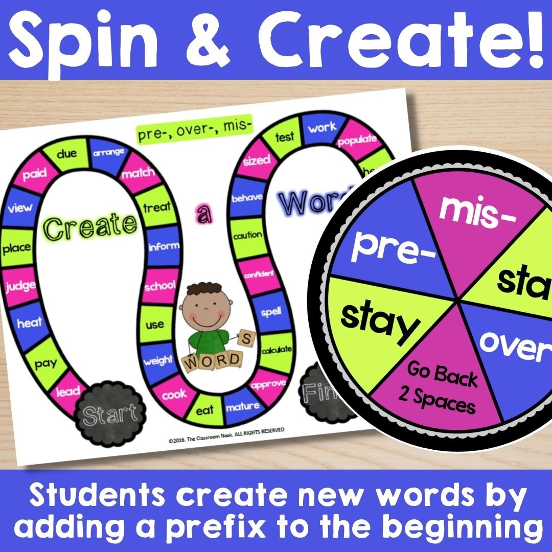 Prefix Literacy Center (pre-, over-, mis-) Vocabulary and Word Work Practice