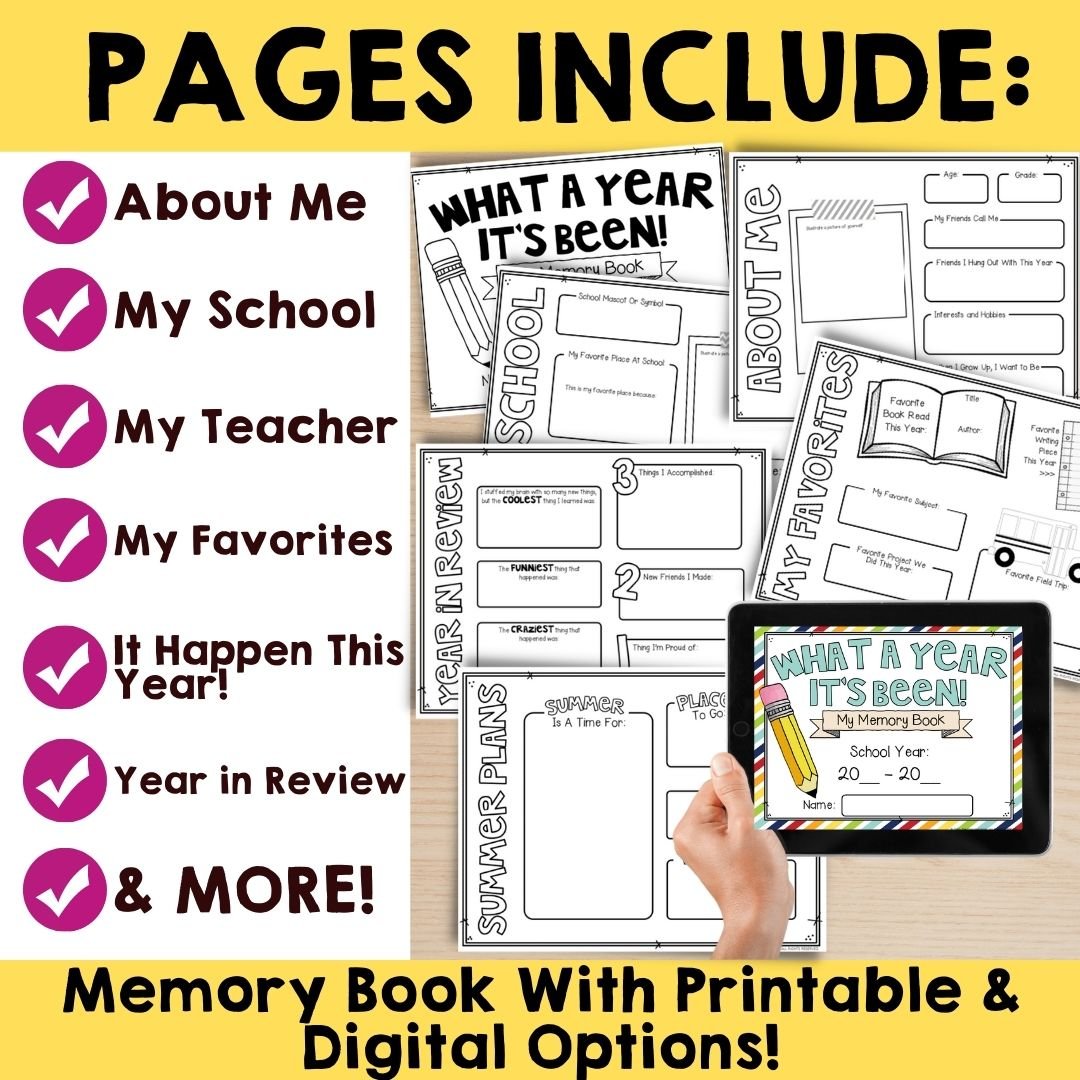 End of the School Year Memory Book (Printable & Digital) — THE CLASSROOM  NOOK
